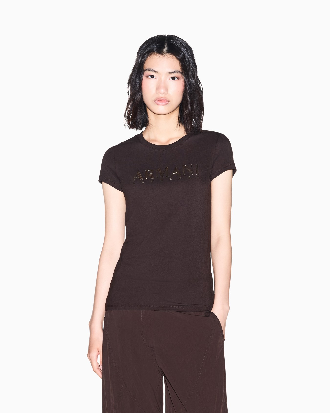 Slim Fit T-Shirt aus Bio-Baumwolljersey mit Schriftzug Folie 3