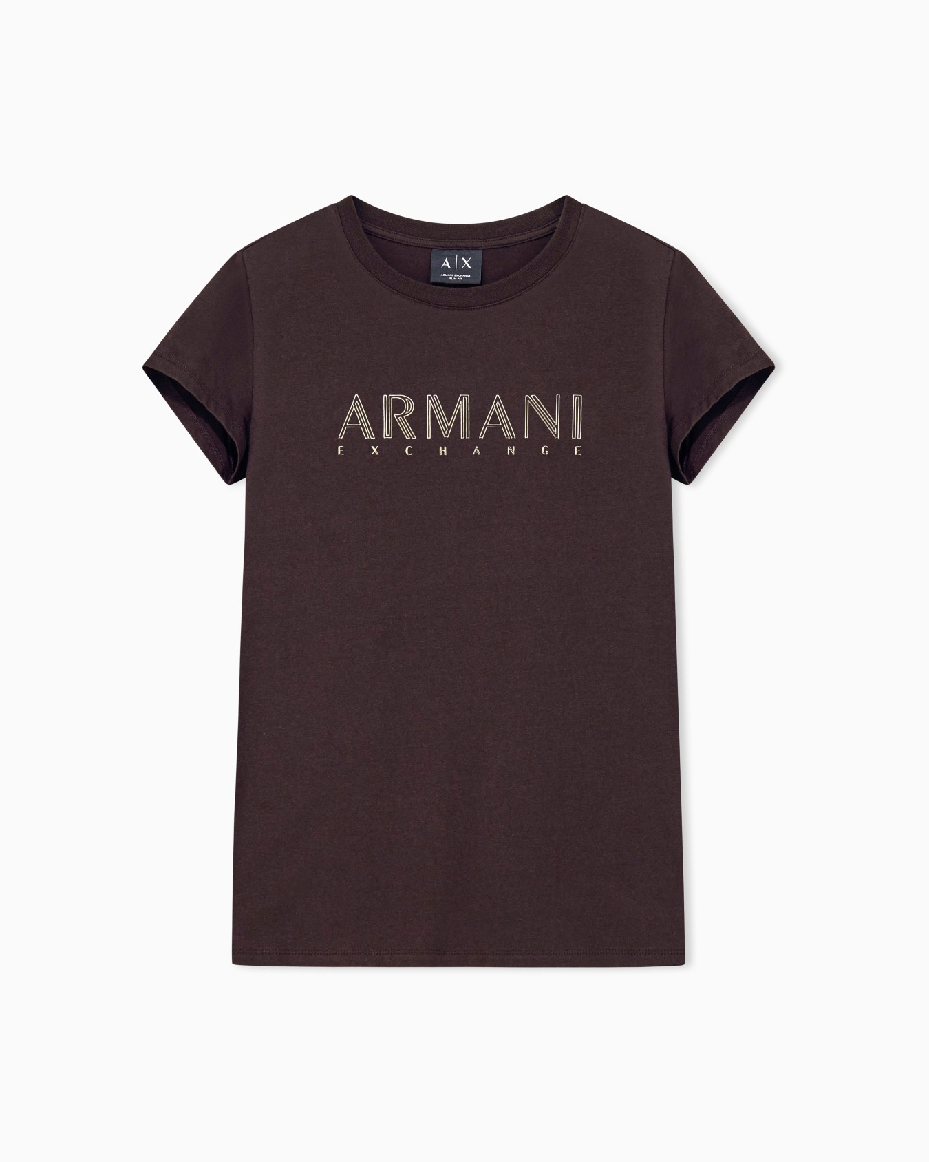 Slim Fit T-Shirt aus Bio-Baumwolljersey mit Schriftzug Folie 0