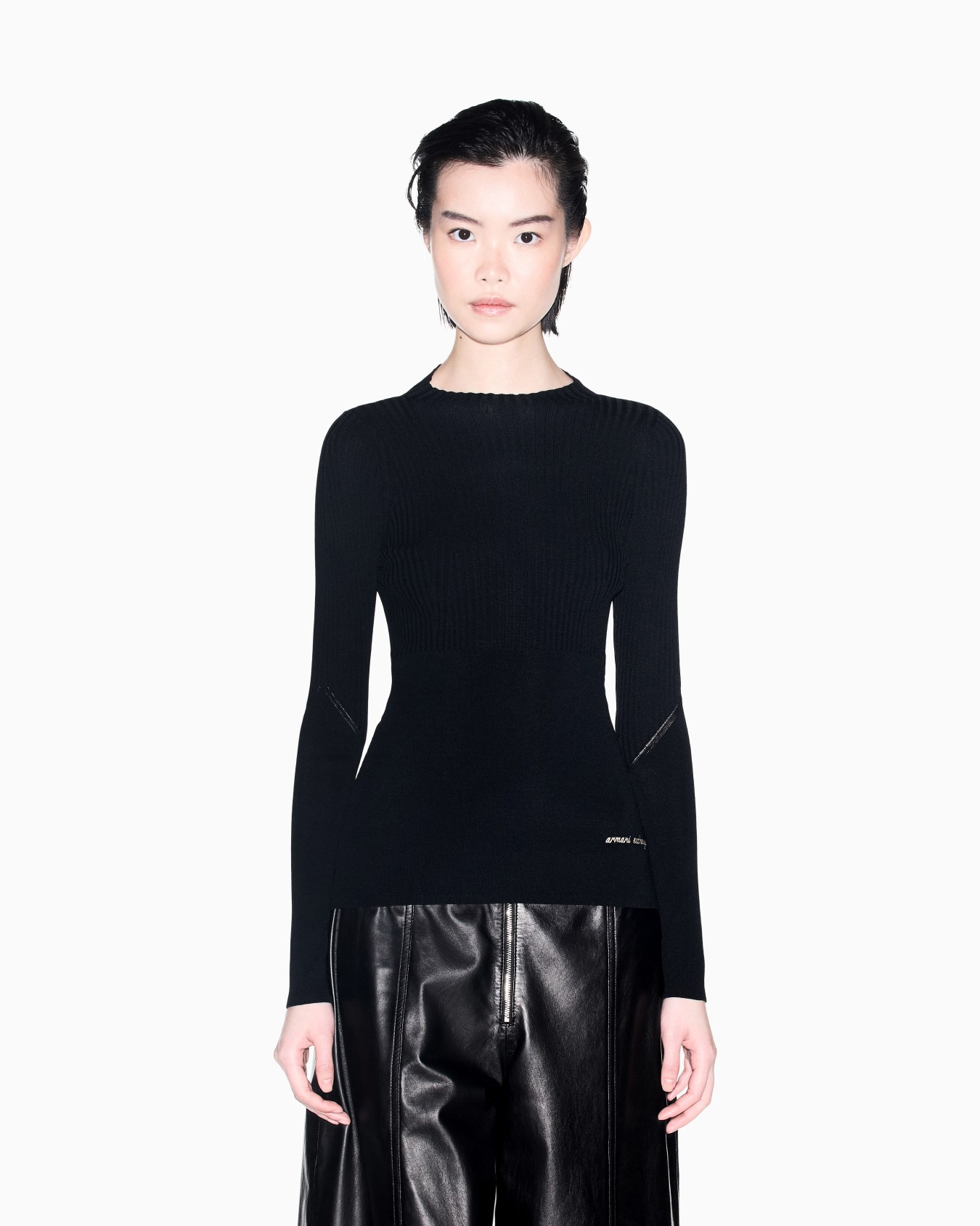 slim fit pullover in knitted recycled viscose Slide 3