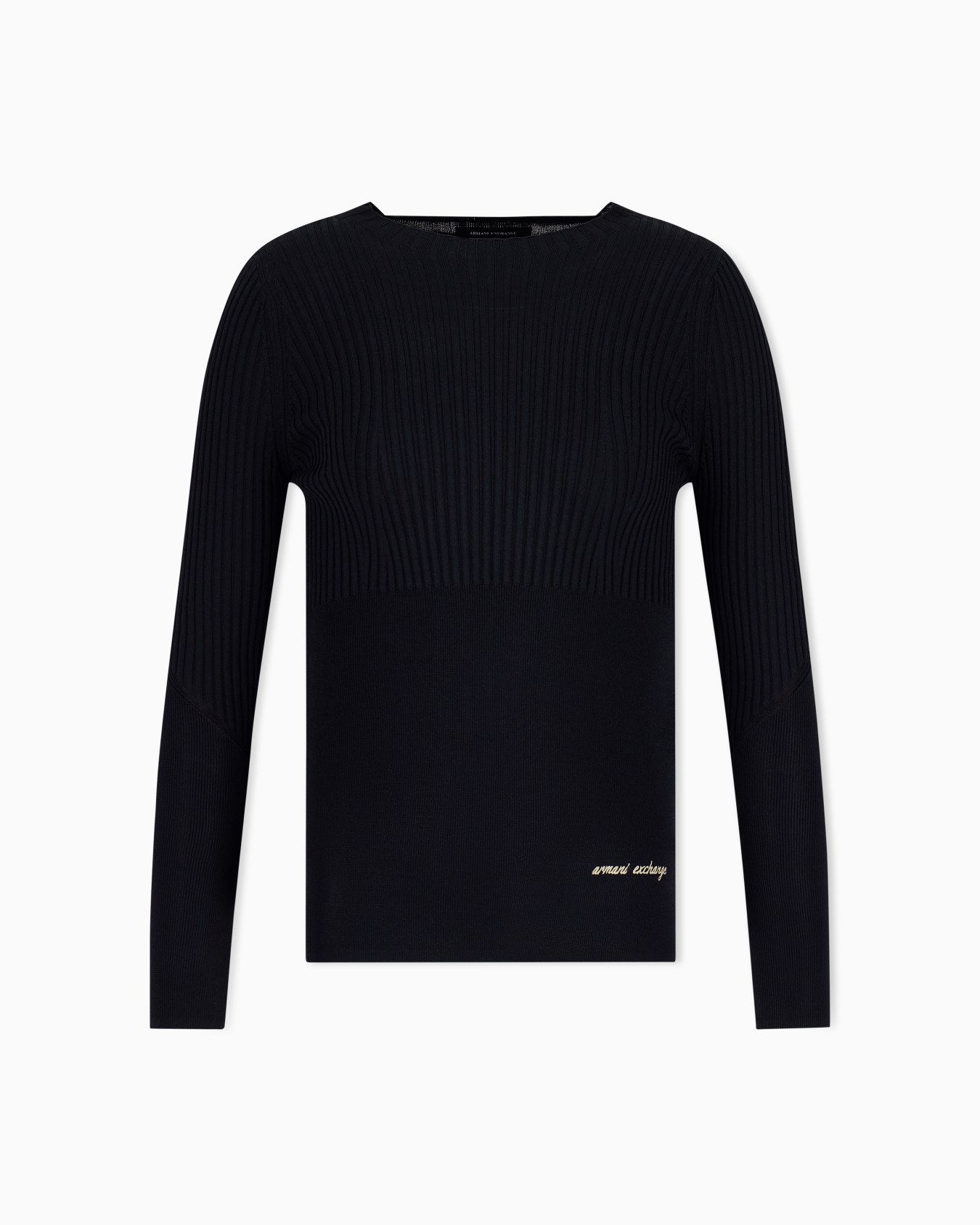 slim fit pullover in knitted recycled viscose Slide 0