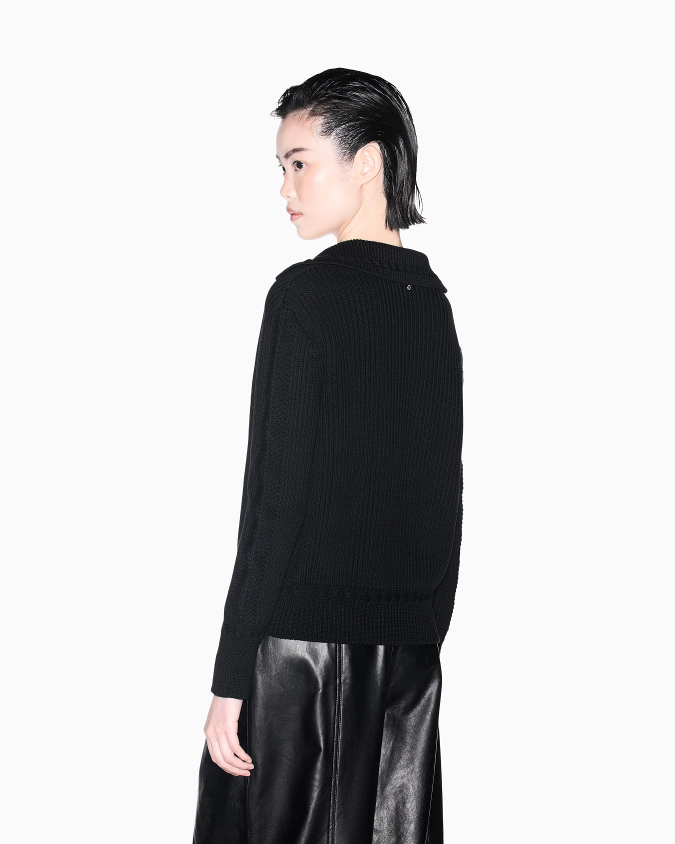 Pull en maille de coton biologique à coupe classique Diapositive 5