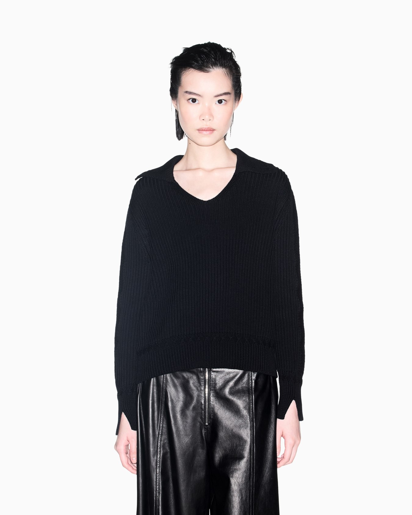 Pull en maille de coton biologique à coupe classique Diapositive 3