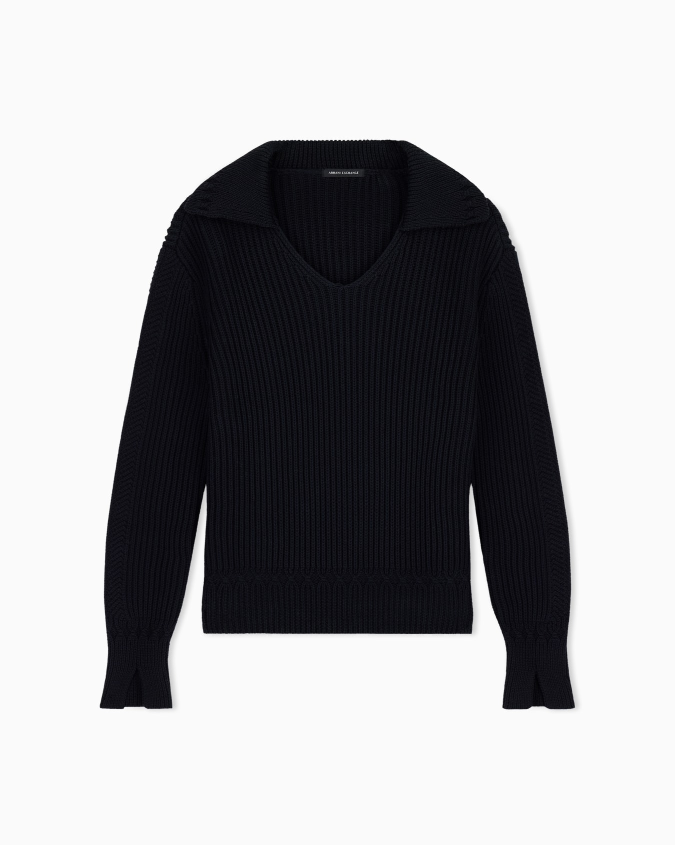 Pull en maille de coton biologique à coupe classique Diapositive 0