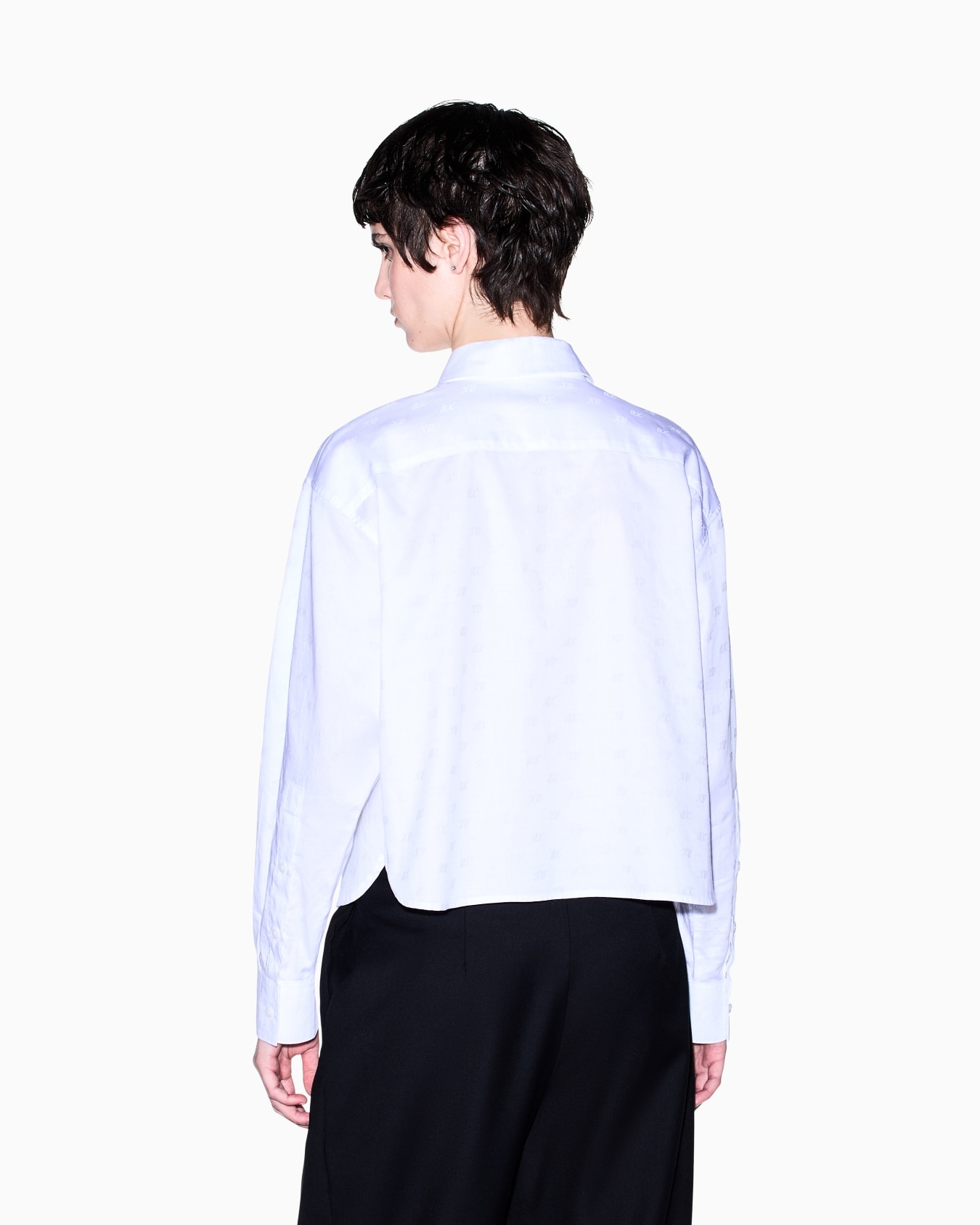 Camisa de jacquard de algodón con manga larga y bolsillo Diapositiva 5