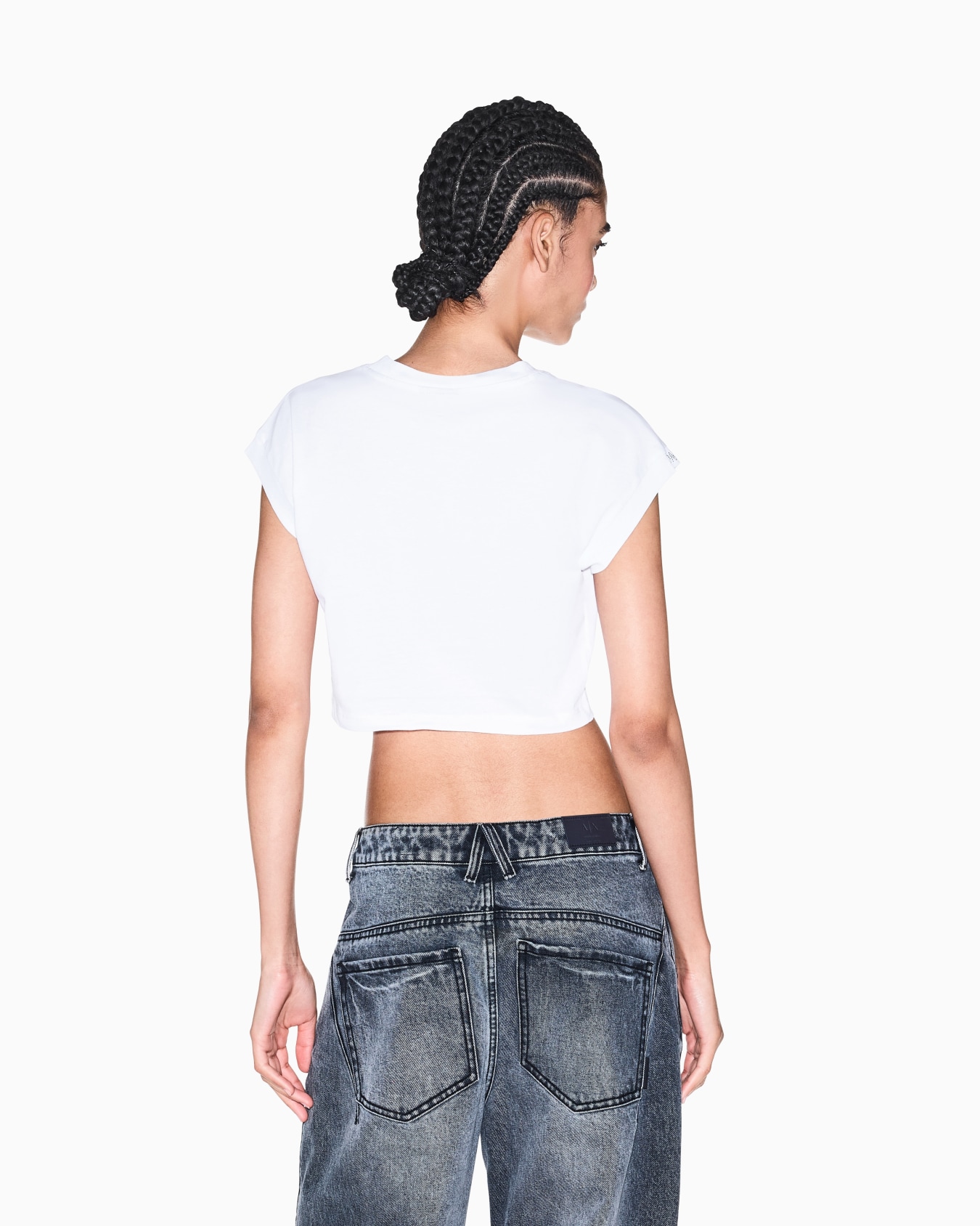 Camiseta corta de algodón orgánico con cuello redondo Diapositiva 5