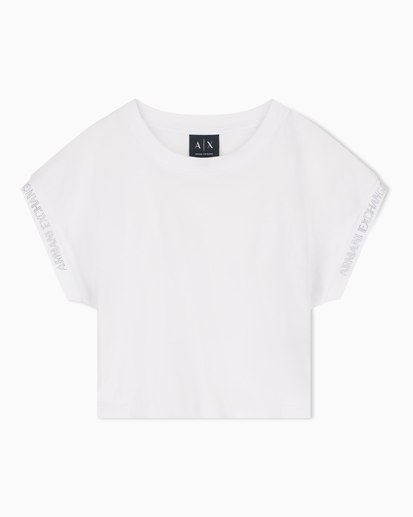 Camiseta corta de algodón orgánico con cuello redondo Diapositiva 0