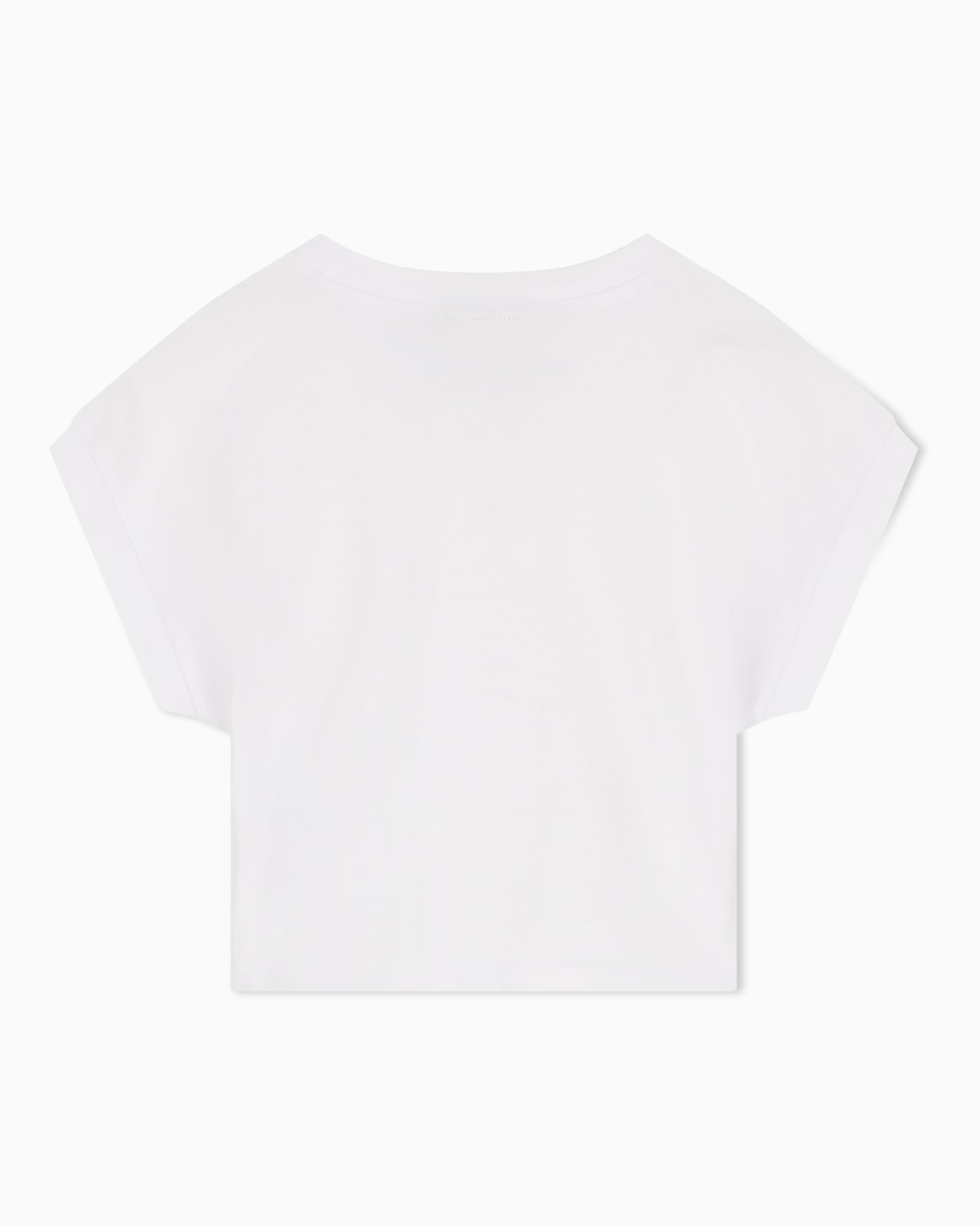 Camiseta corta de algodón orgánico con cuello redondo Diapositiva 2