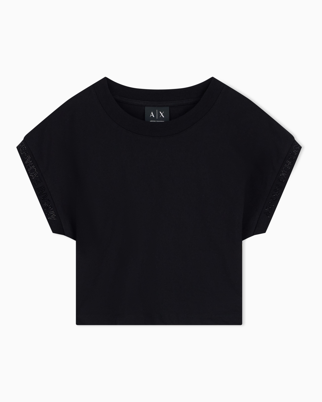 Camiseta corta de algodón orgánico con cuello redondo Diapositiva 0