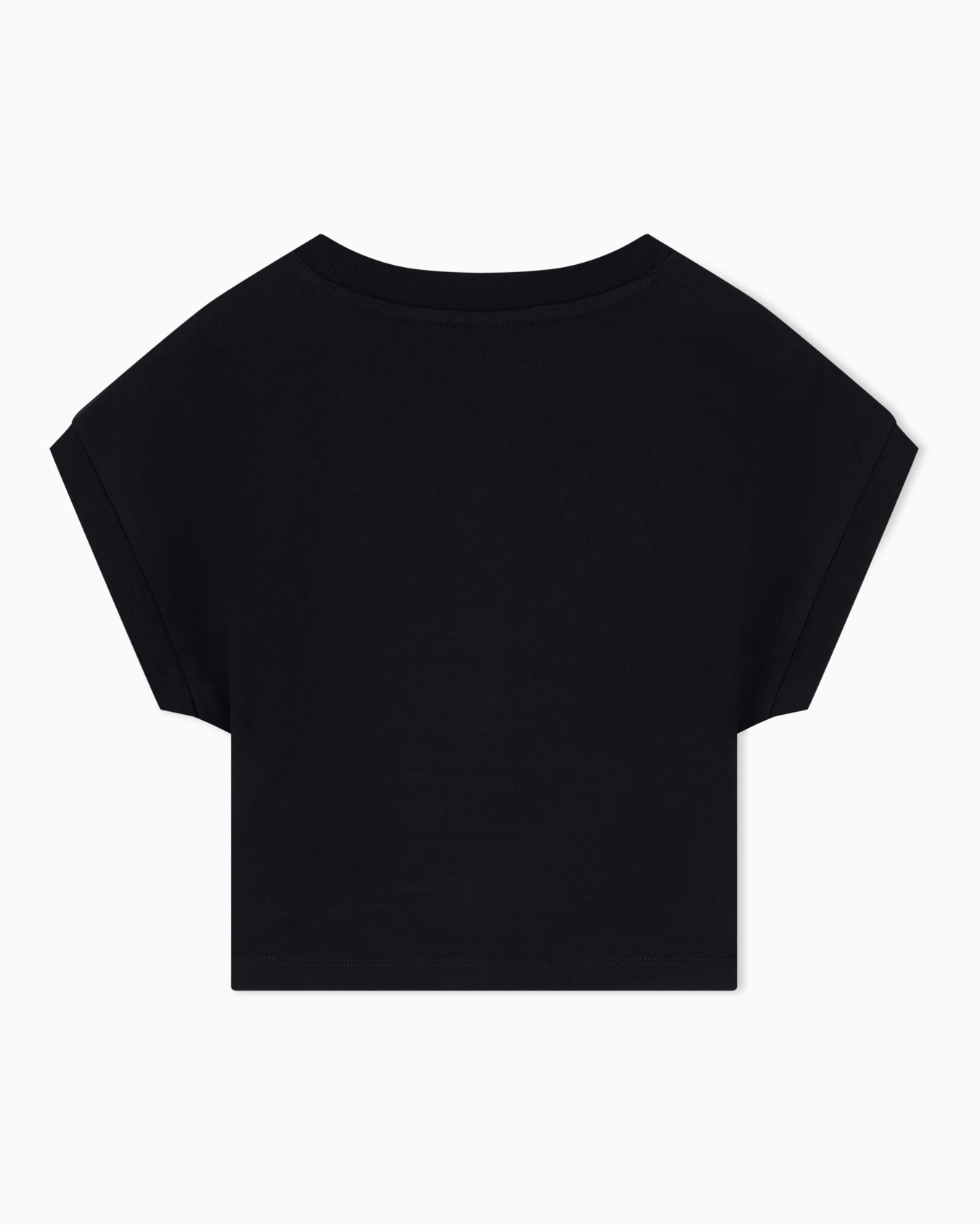 Camiseta corta de algodón orgánico con cuello redondo Diapositiva 2