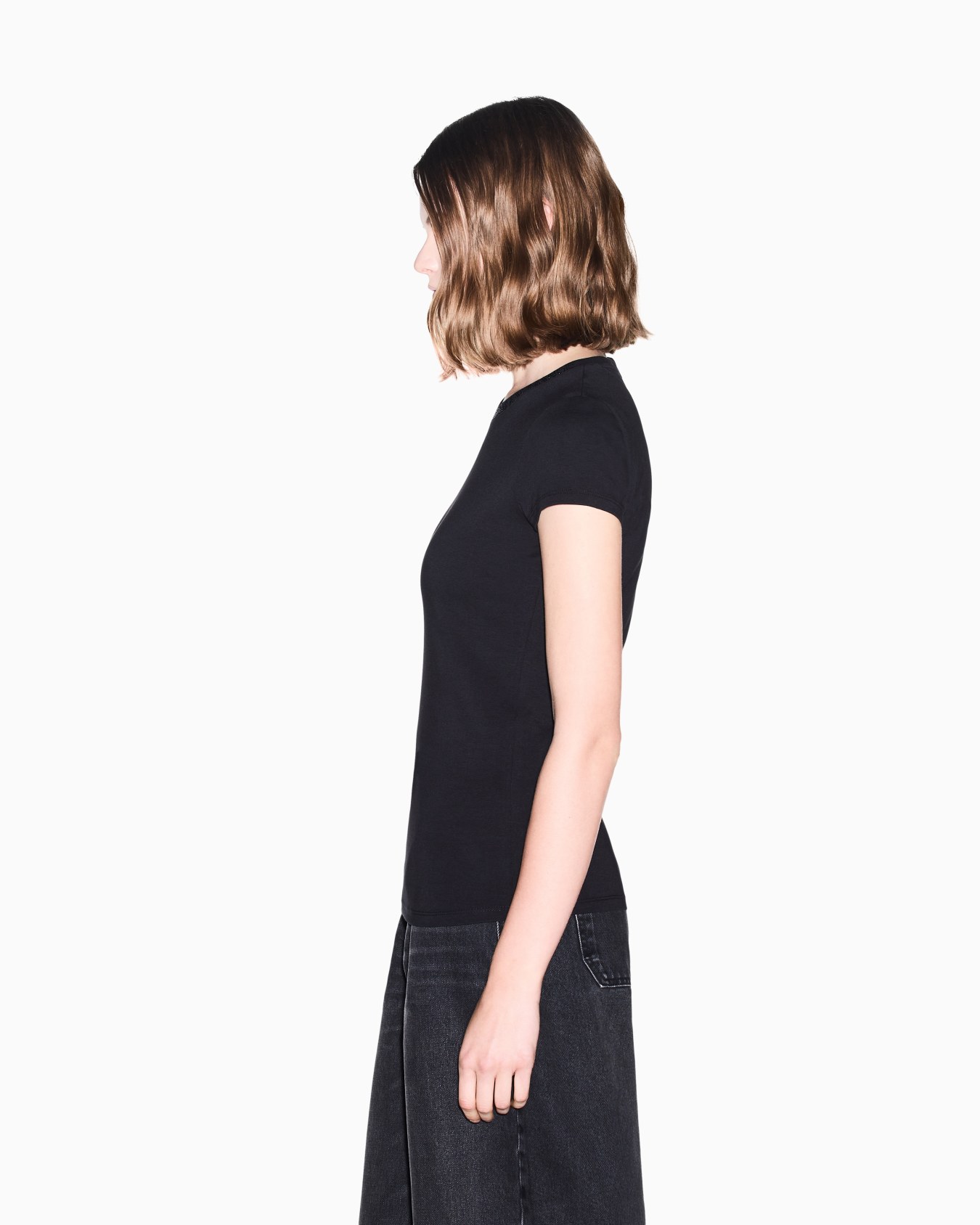 slim fit t-shirt in organic cotton stretch jersey Slide 7