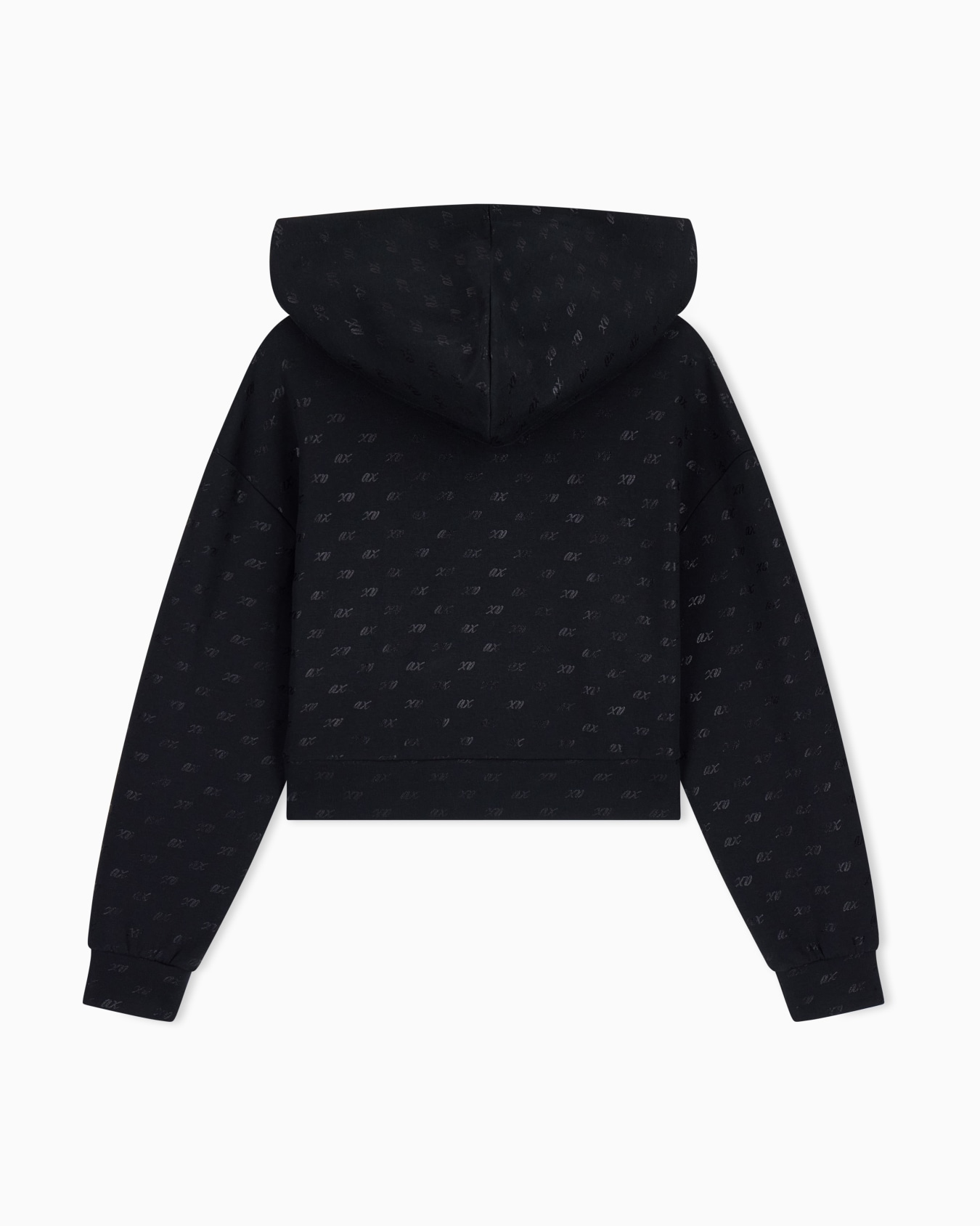 Felpa con cappuccio in cotone organico e logo allover Slide 2