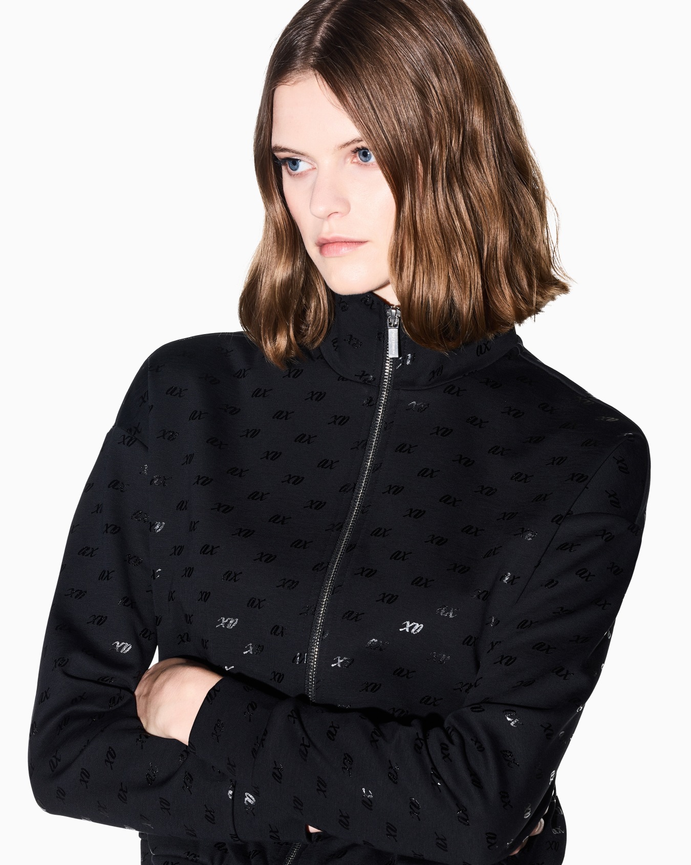 sweatshirt in organic cotton with allover print Slide 6