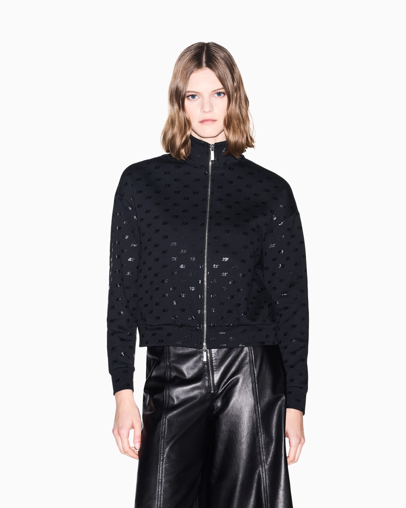sweatshirt in organic cotton with allover print Slide 3