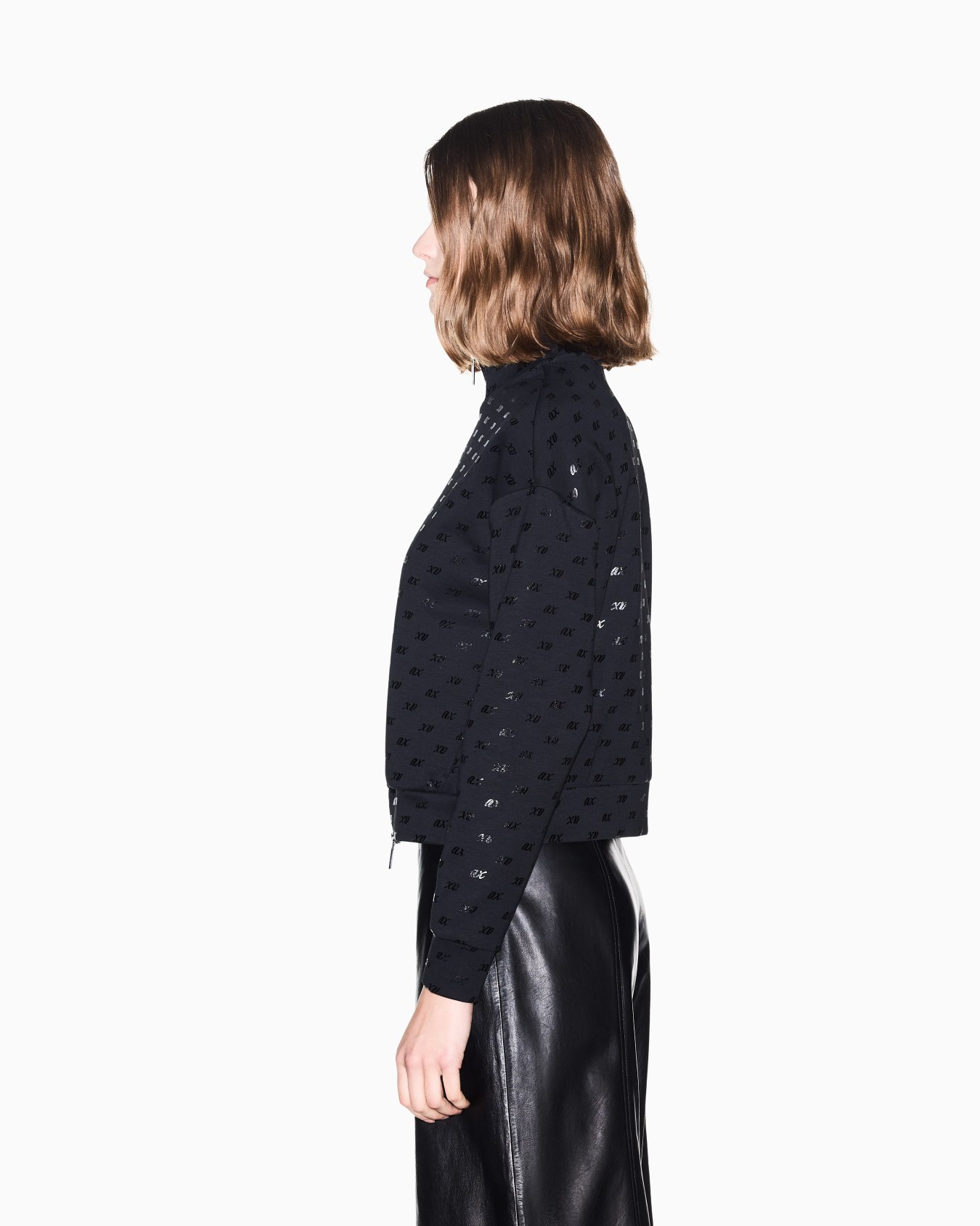 sweatshirt in organic cotton with allover print Slide 7