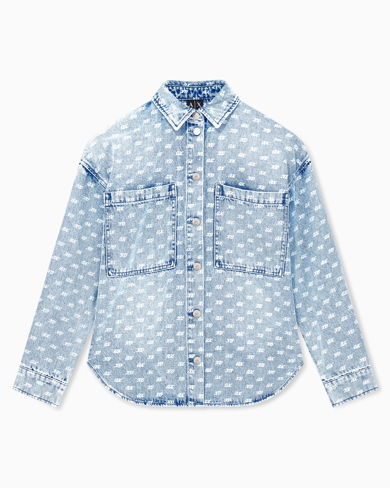 Camisa vaquera con bolsillos y estampado integral Diapositiva 0