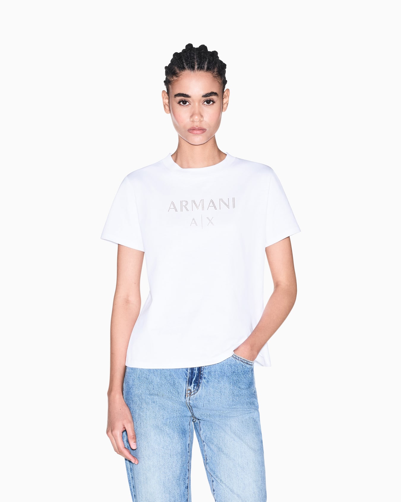 Camiseta de manga corta de algodón orgánico con logotipo Diapositiva 3