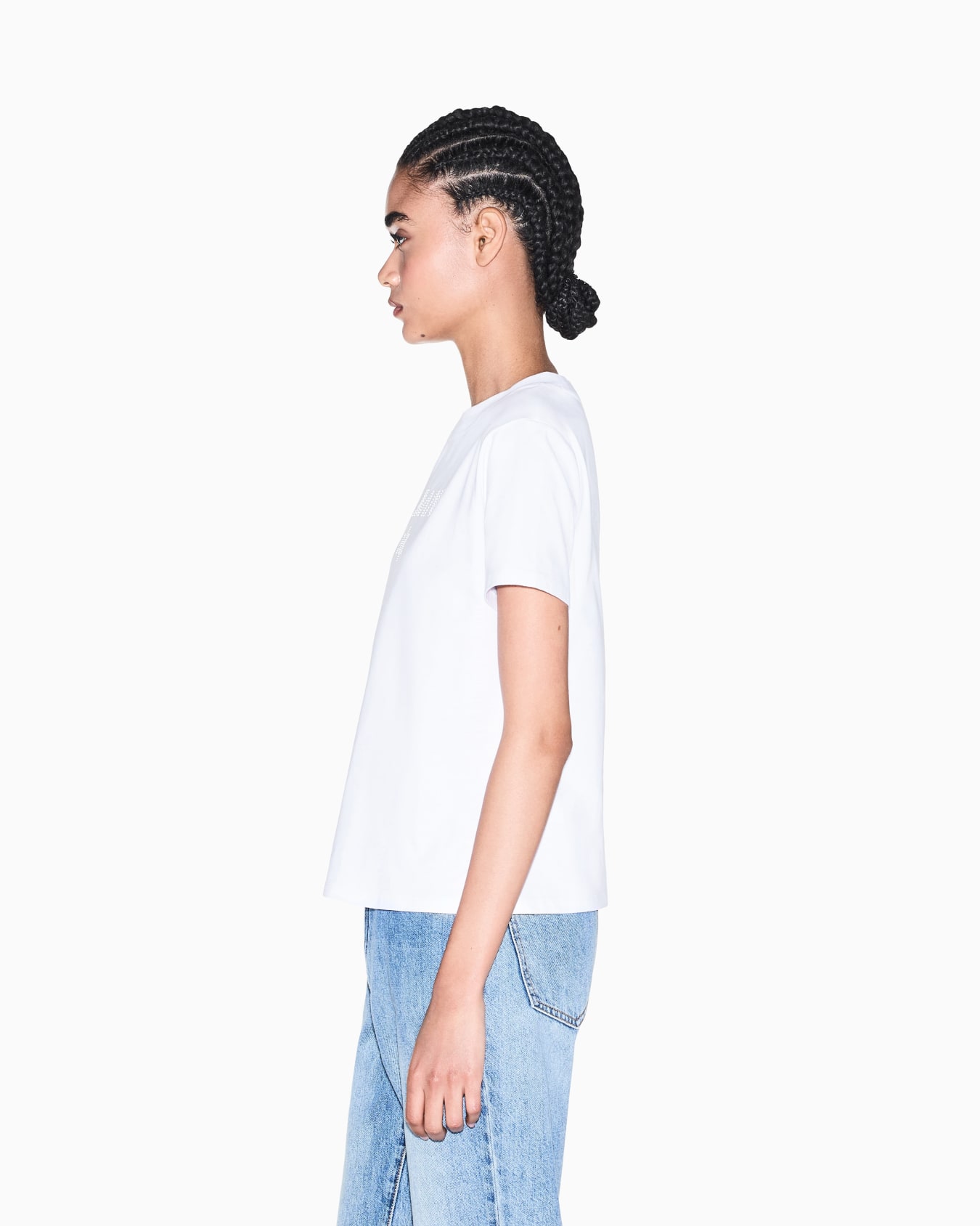 Camiseta de manga corta de algodón orgánico con logotipo Diapositiva 7