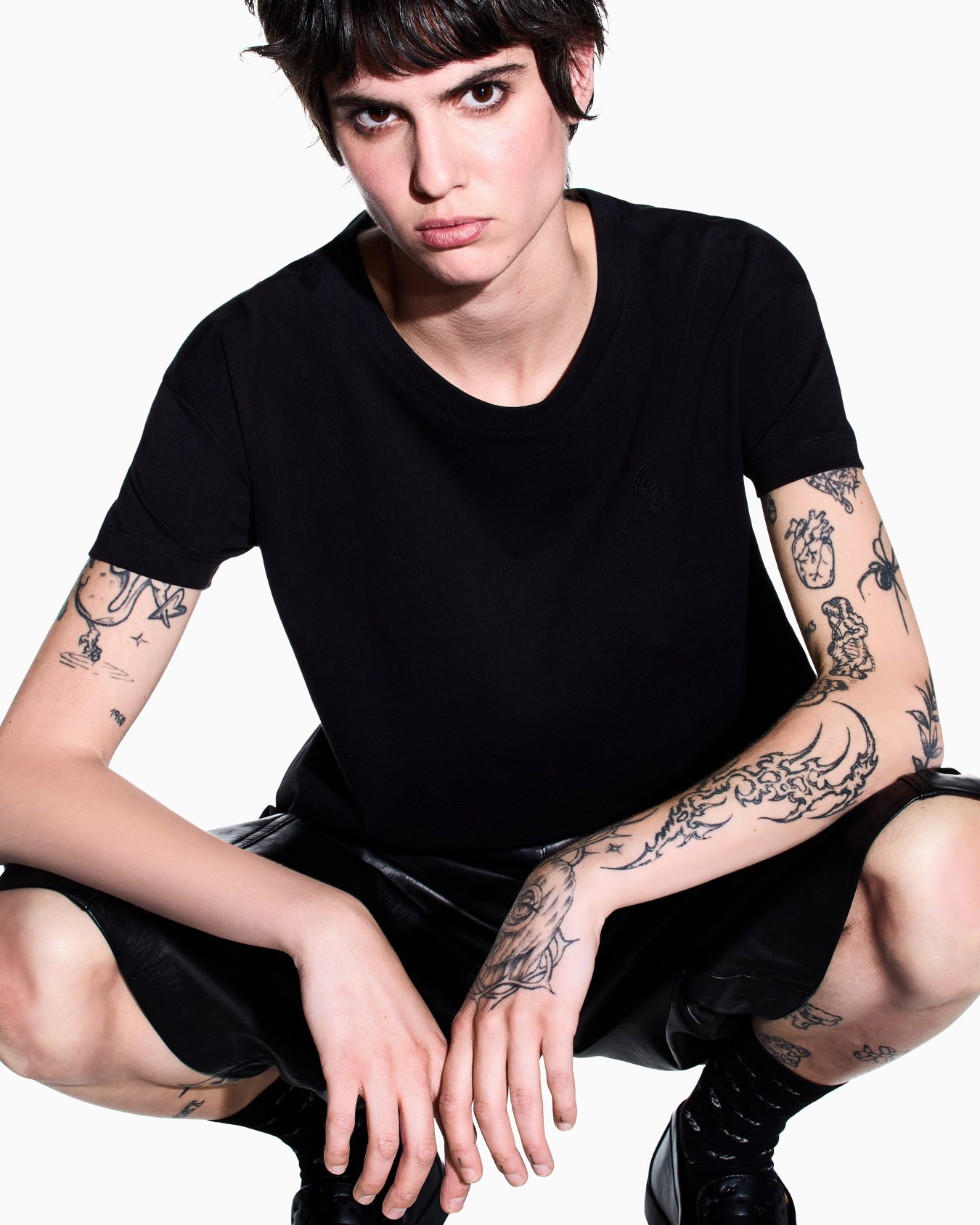 T-shirt oversize en jersey de coton à col rond Diapositive 5
