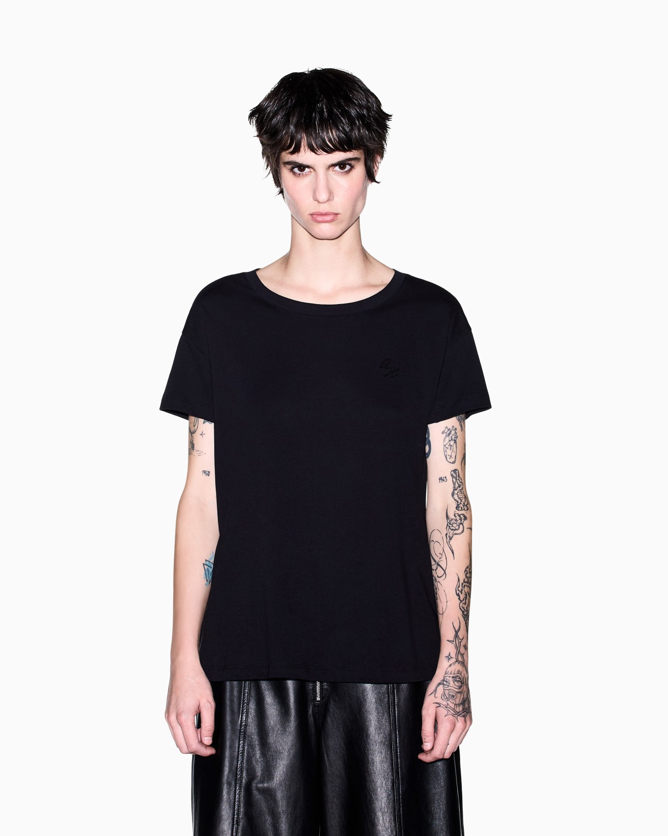 T-shirt oversize en jersey de coton à col rond Diapositive 3