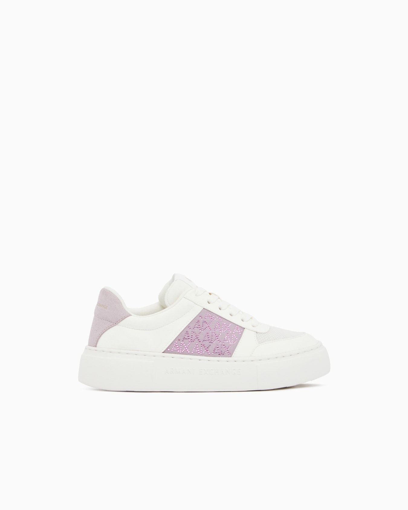 Lace-up low-top sneakers in textured mesh with a thick sole Slide 0