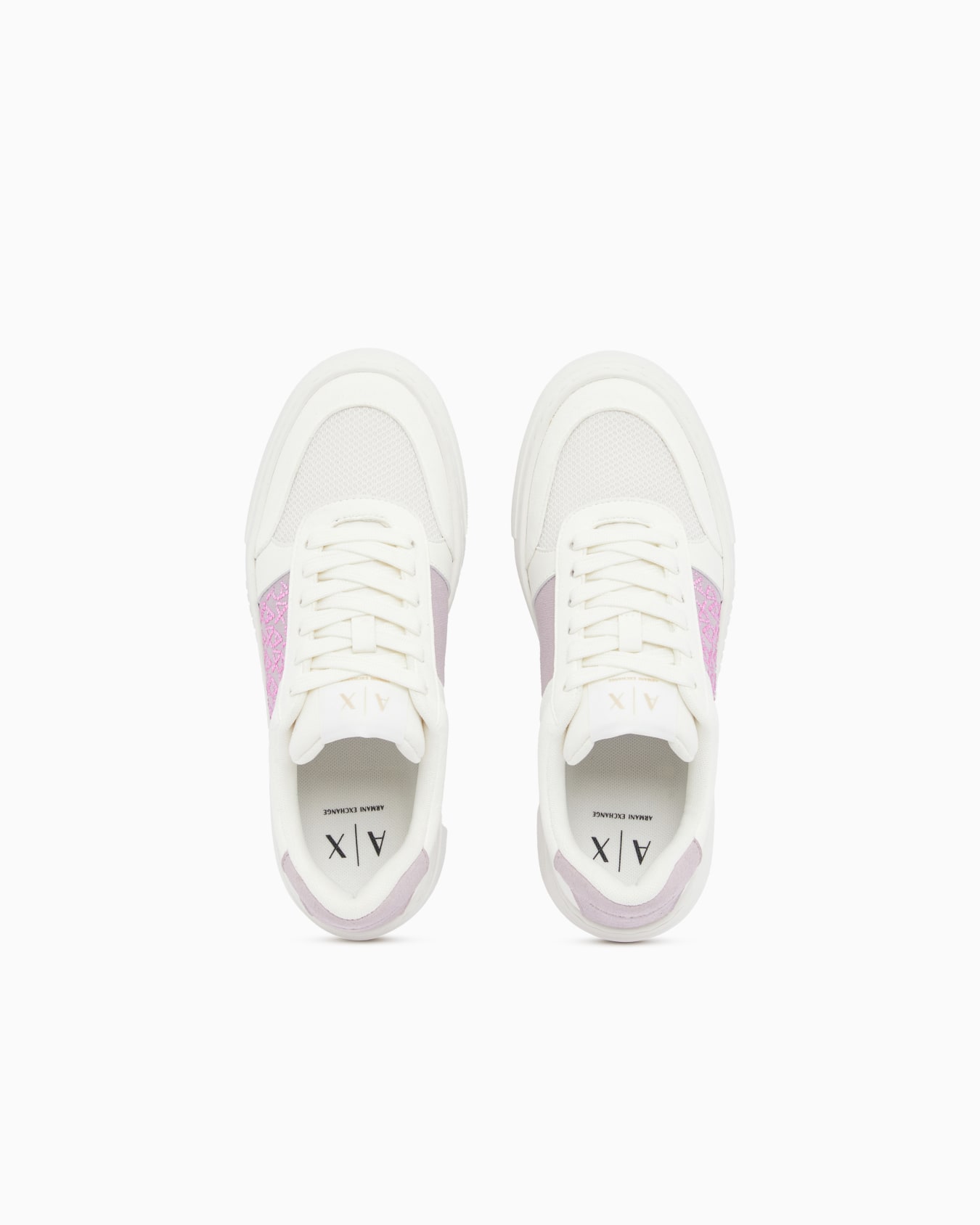 Lace-up low-top sneakers in textured mesh with a thick sole Slide 2