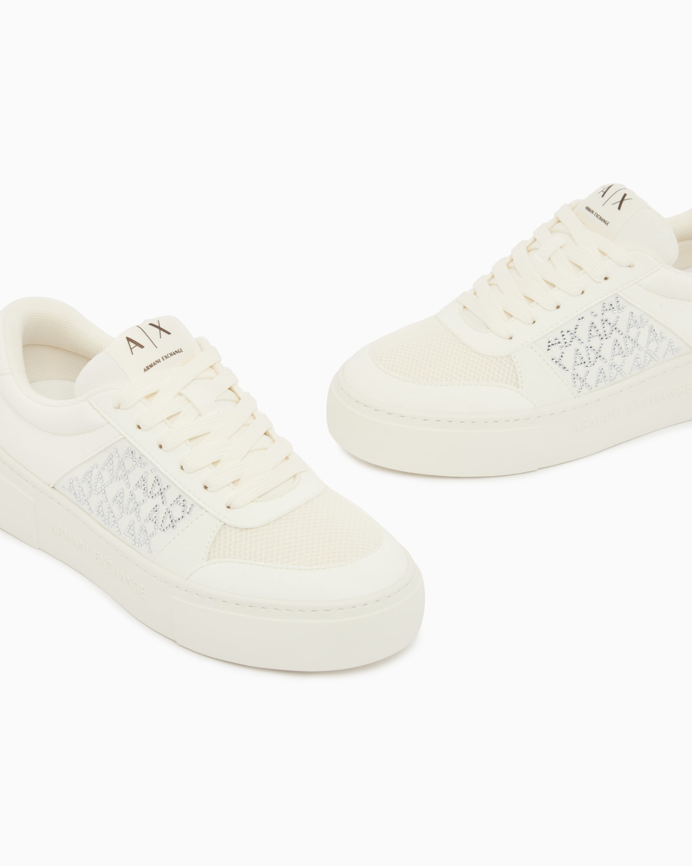 ストラスAXロゴ レースアップスニーカー スライドする 4