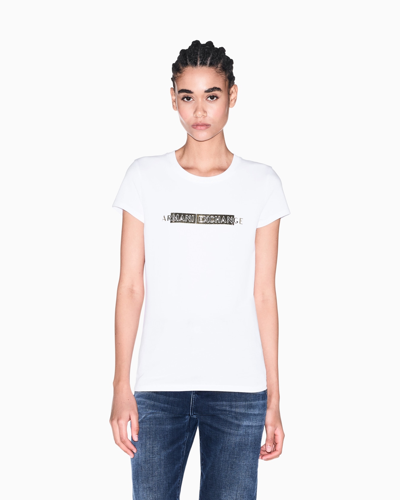 slim fit t-shirt in stretch cotton jersey Slide 3