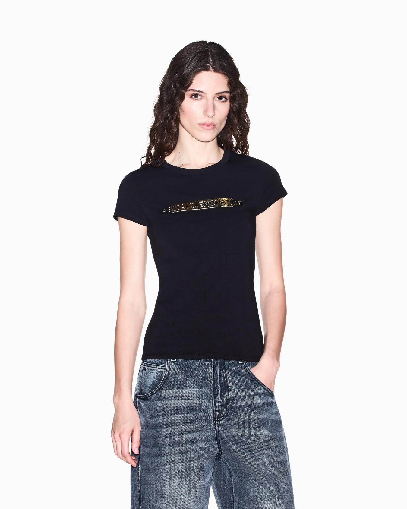 slim fit t-shirt in stretch cotton jersey Slide 3