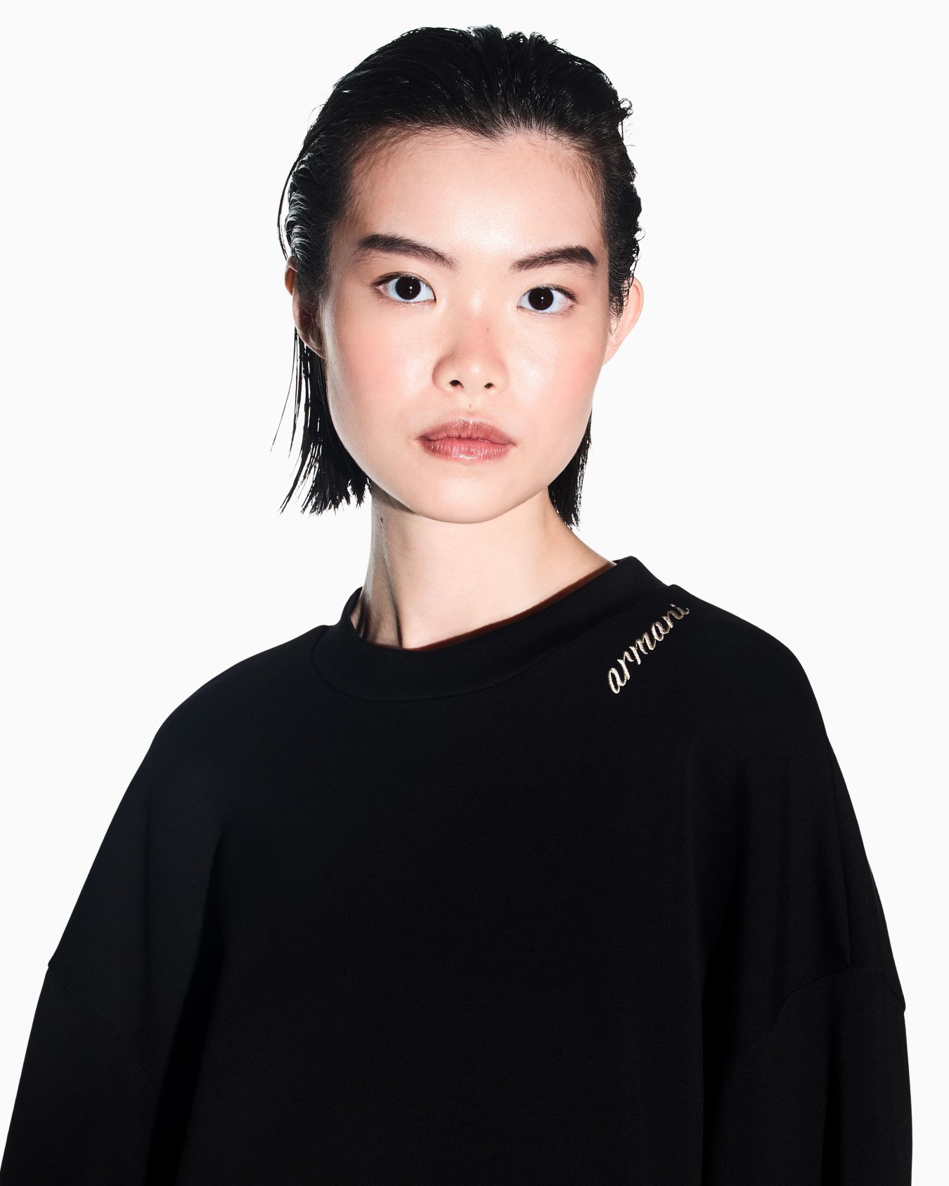 sweatshirt in stretch scuba viscose with hood Slide 5