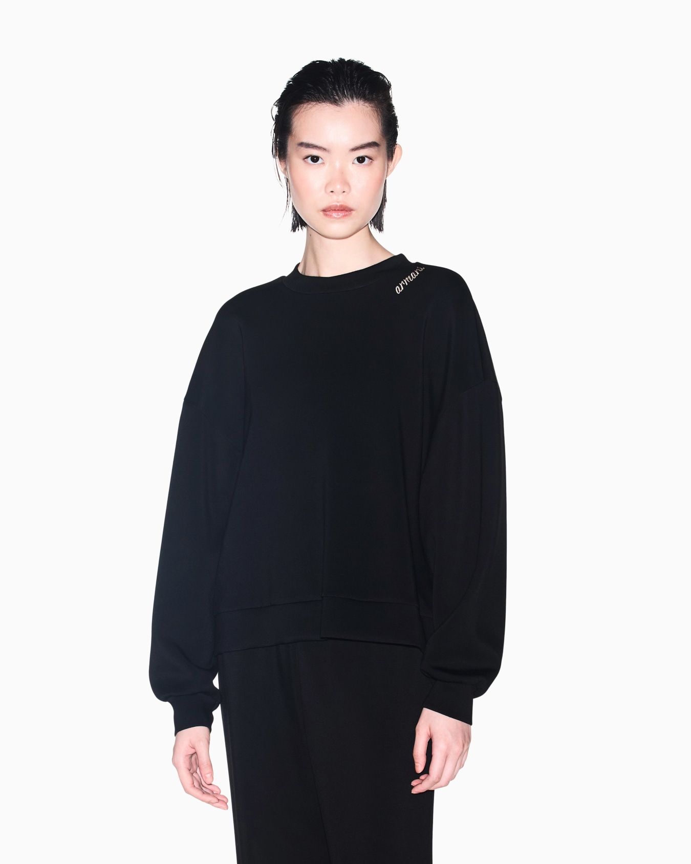 sweatshirt in stretch scuba viscose with hood Slide 3