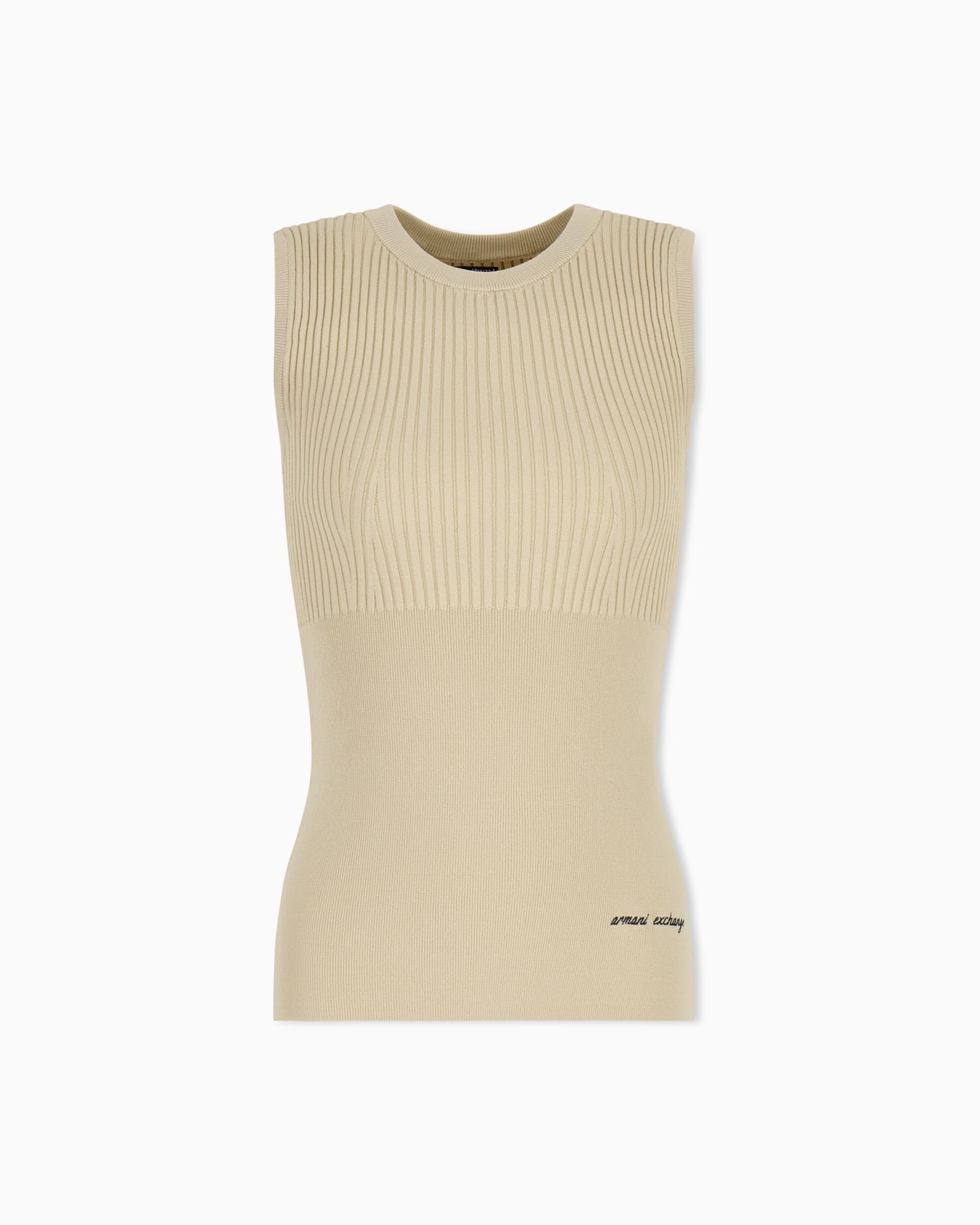 Slim-fit knit top in recycled viscose blend Slide 0