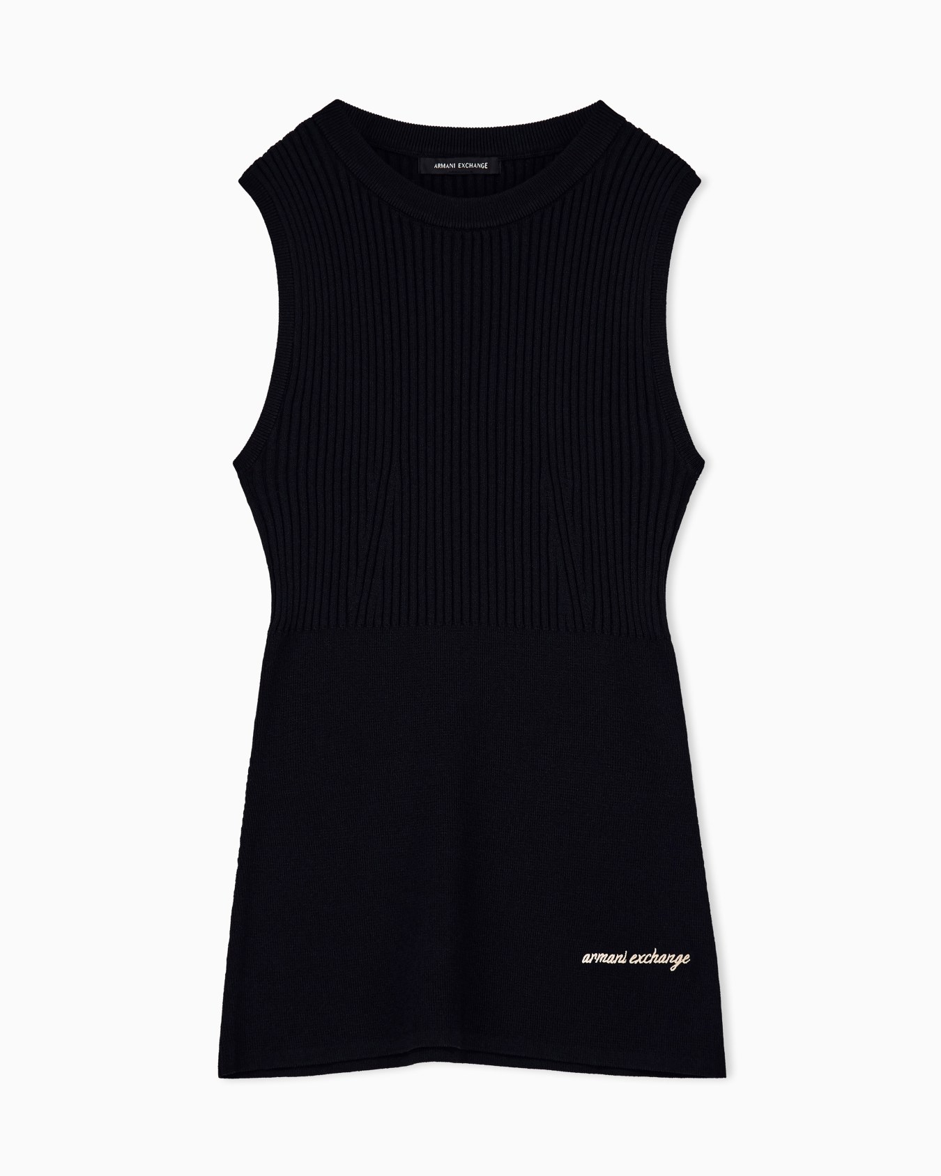 Slim-fit knit top in recycled viscose blend Slide 0
