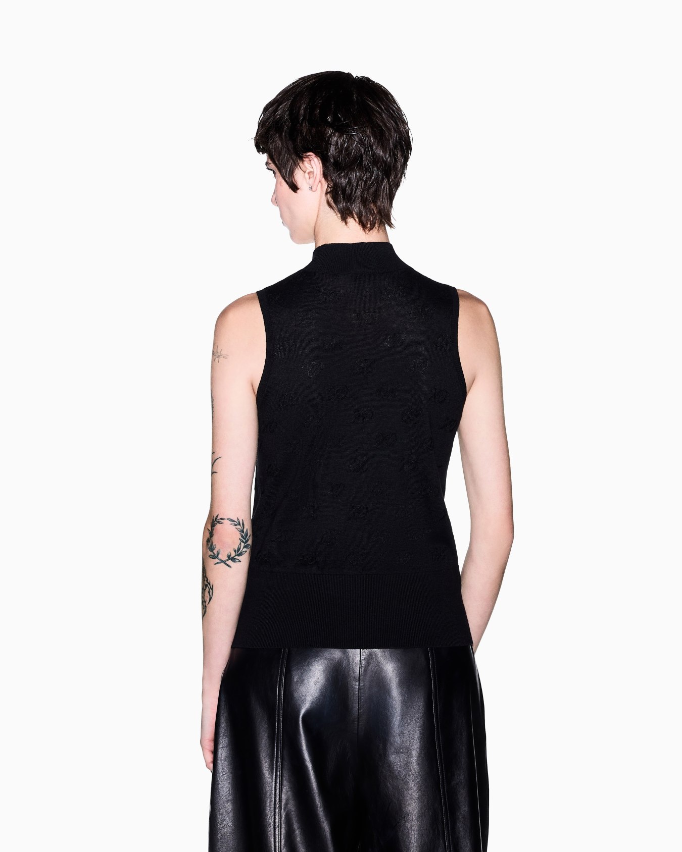 Top in maglia di viscosa cotone e seta a vestibilità regolare Slide 5