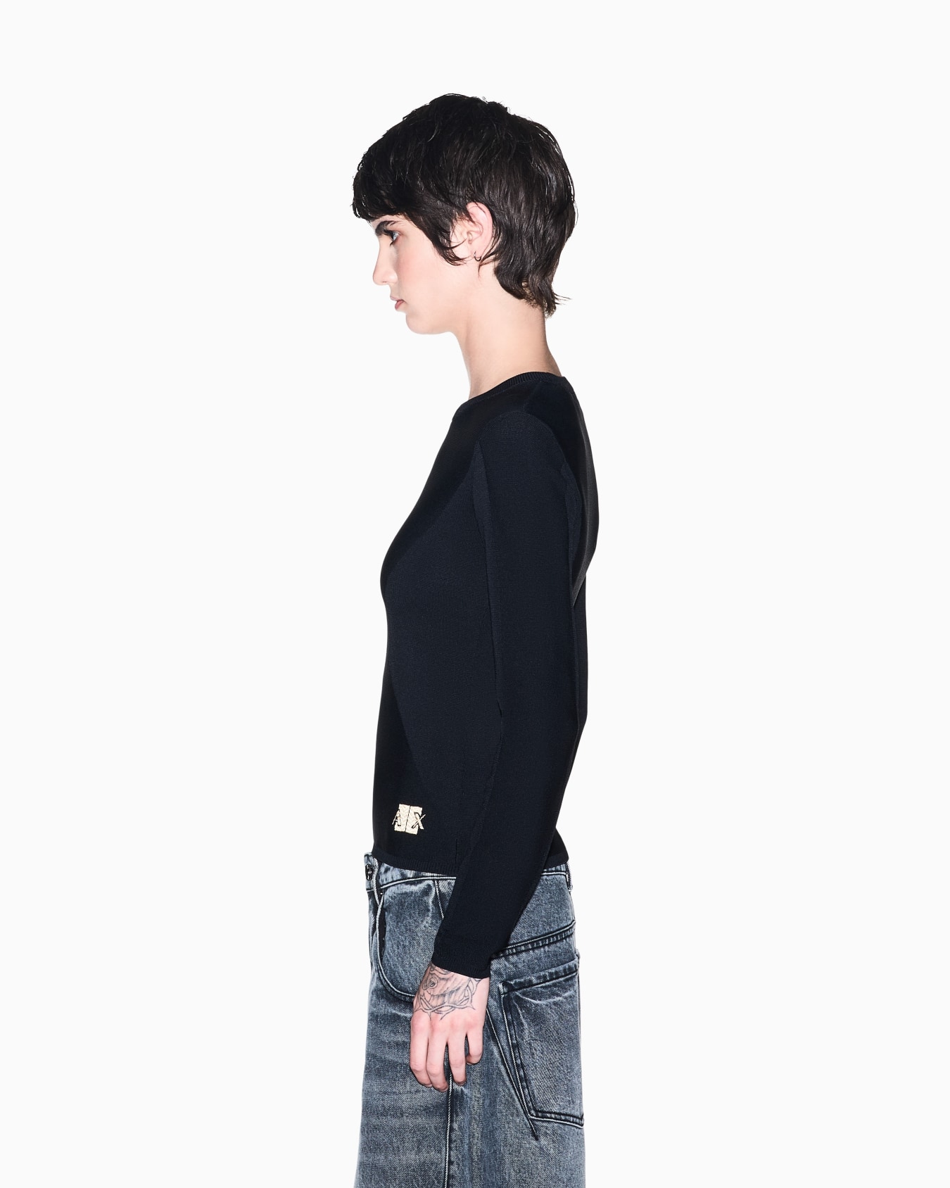 regular fit pullover knitted in recycled viscose Slide 7
