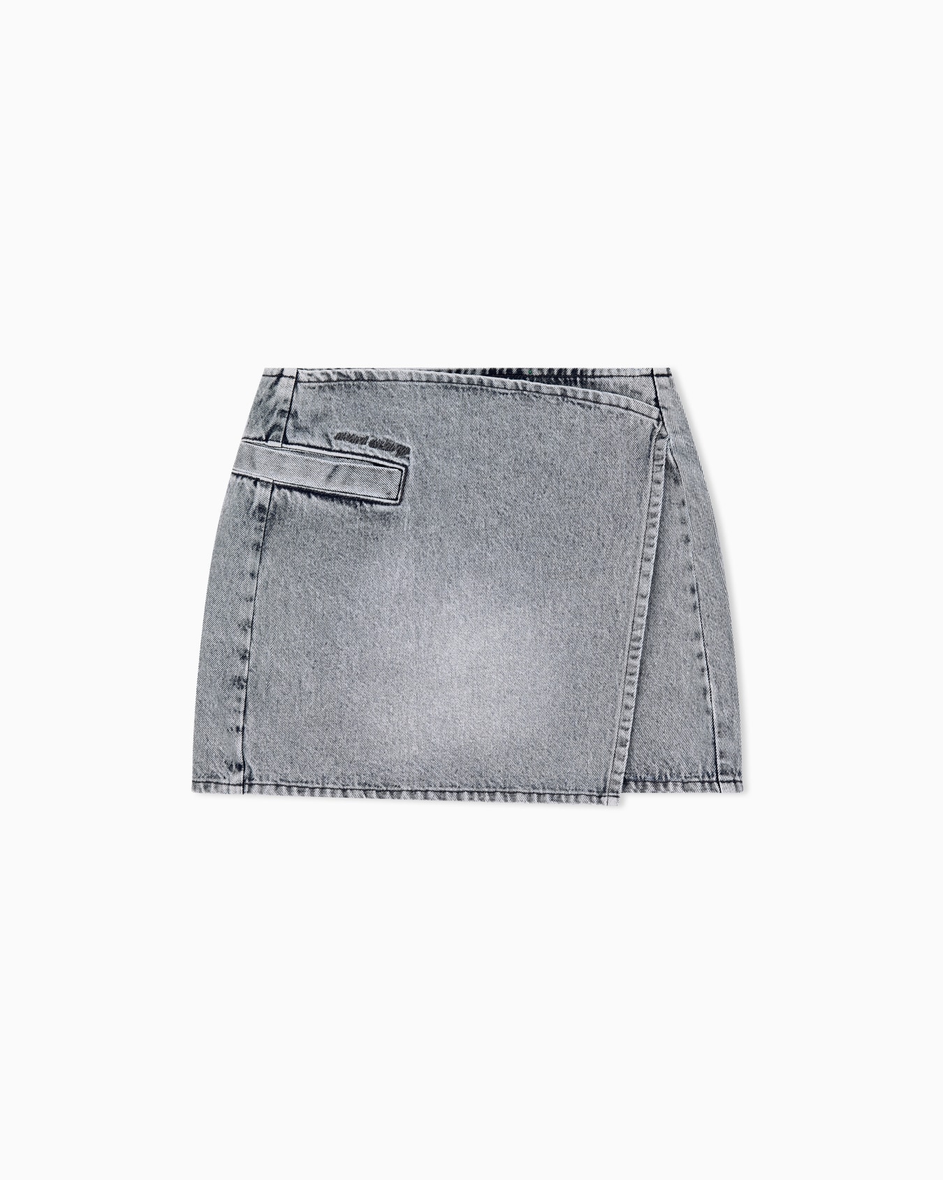 Skirt slim-fit in rigid cotton denim Slide 0