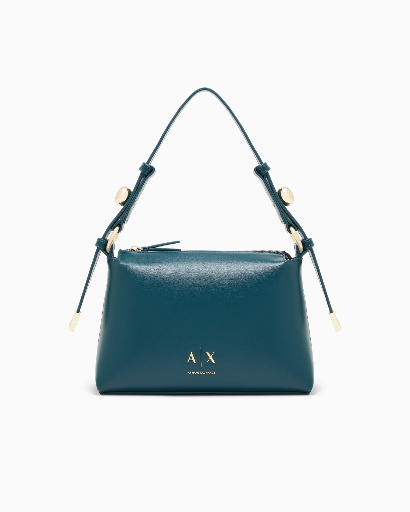 Bolso de hombro con apliques metálicos y correa ajustable Diapositiva 0