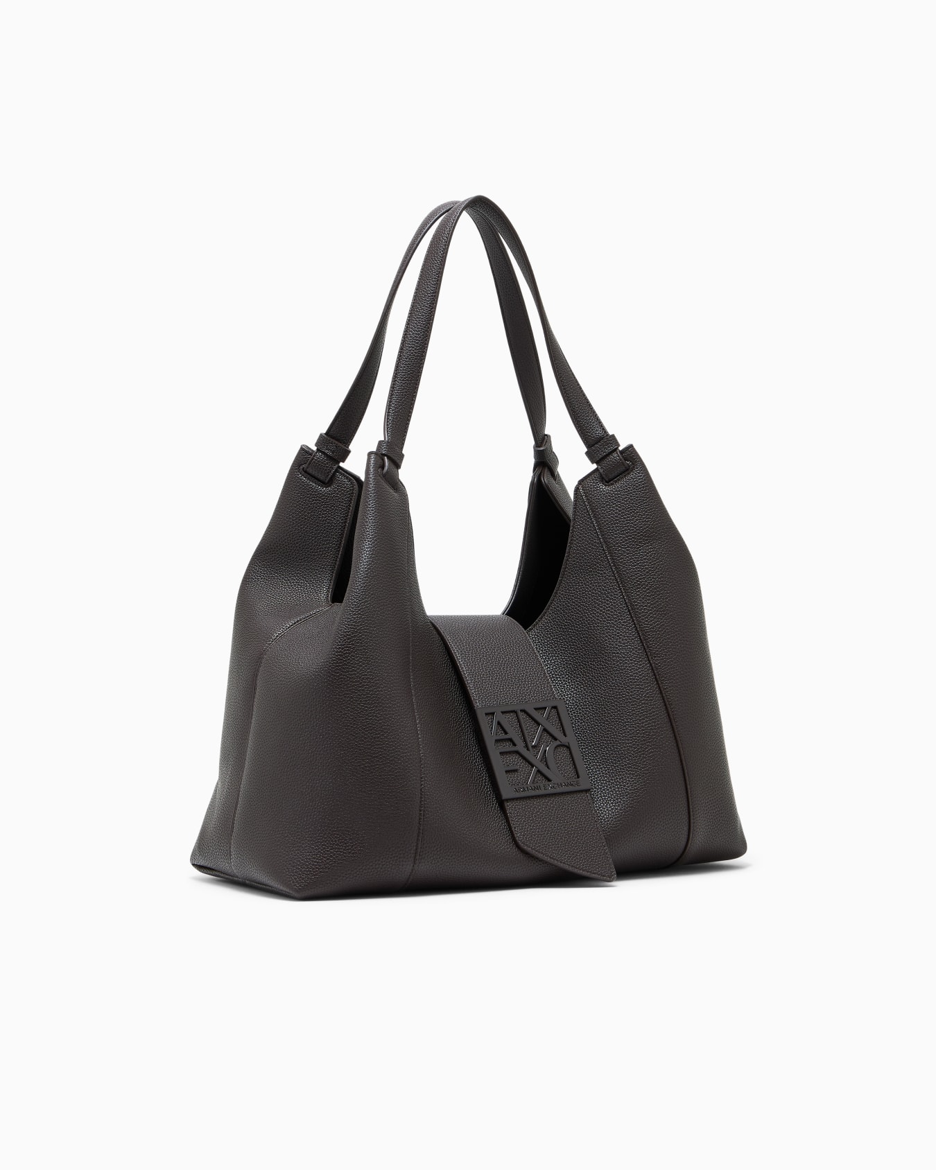 Bolso de hombro texturizado con placa de logotipo Diapositiva 1