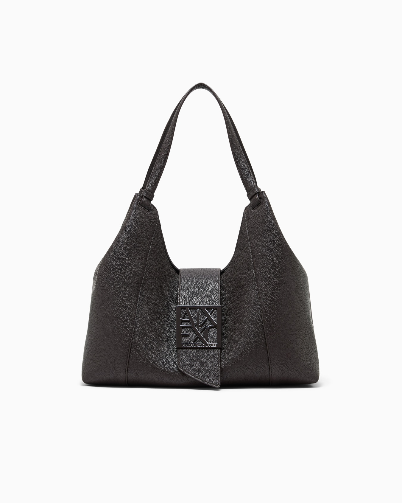 Bolso de hombro texturizado con placa de logotipo Diapositiva 0