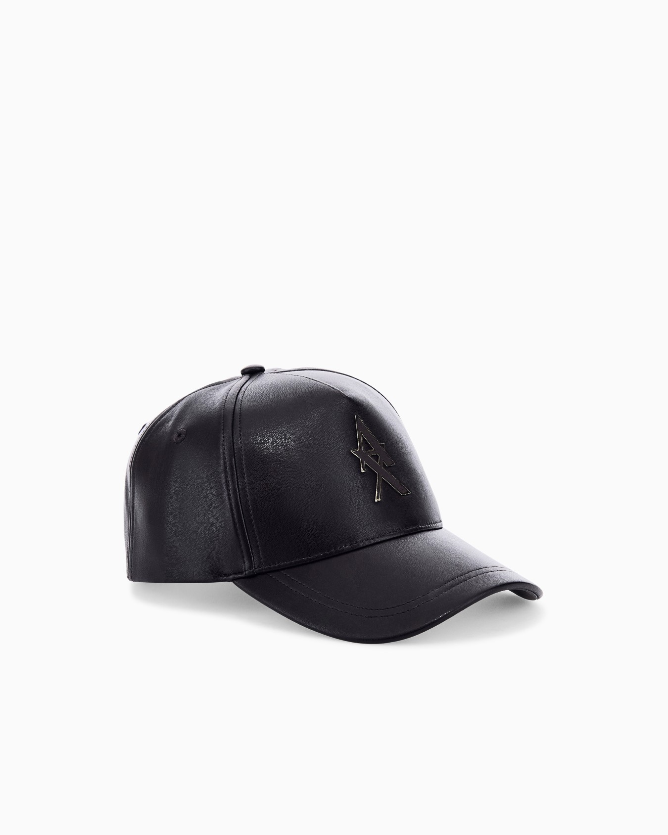 Gorra de béisbol de ecopiel con logotipo metálico Diapositiva 0