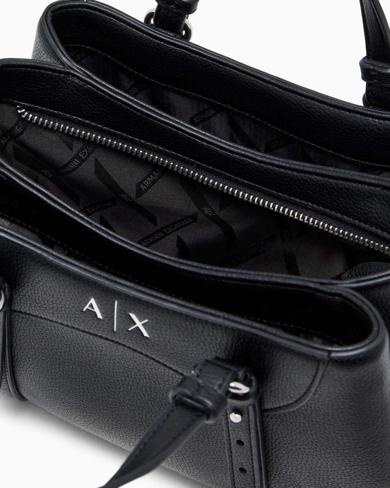 Borsa shopping con manici regolabili e logo frontale Slide 3