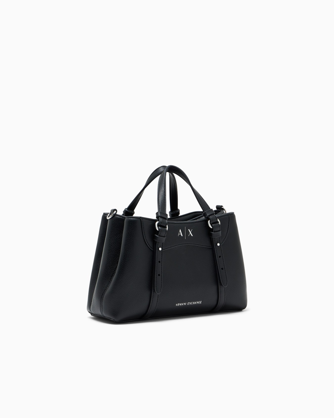 Borsa shopping con manici regolabili e logo frontale Slide 1