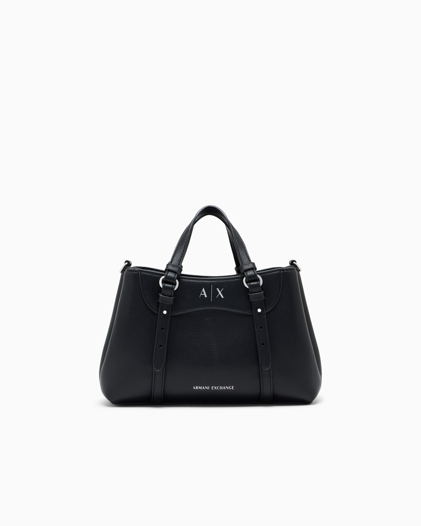 Borsa shopping con manici regolabili e logo frontale Slide 0