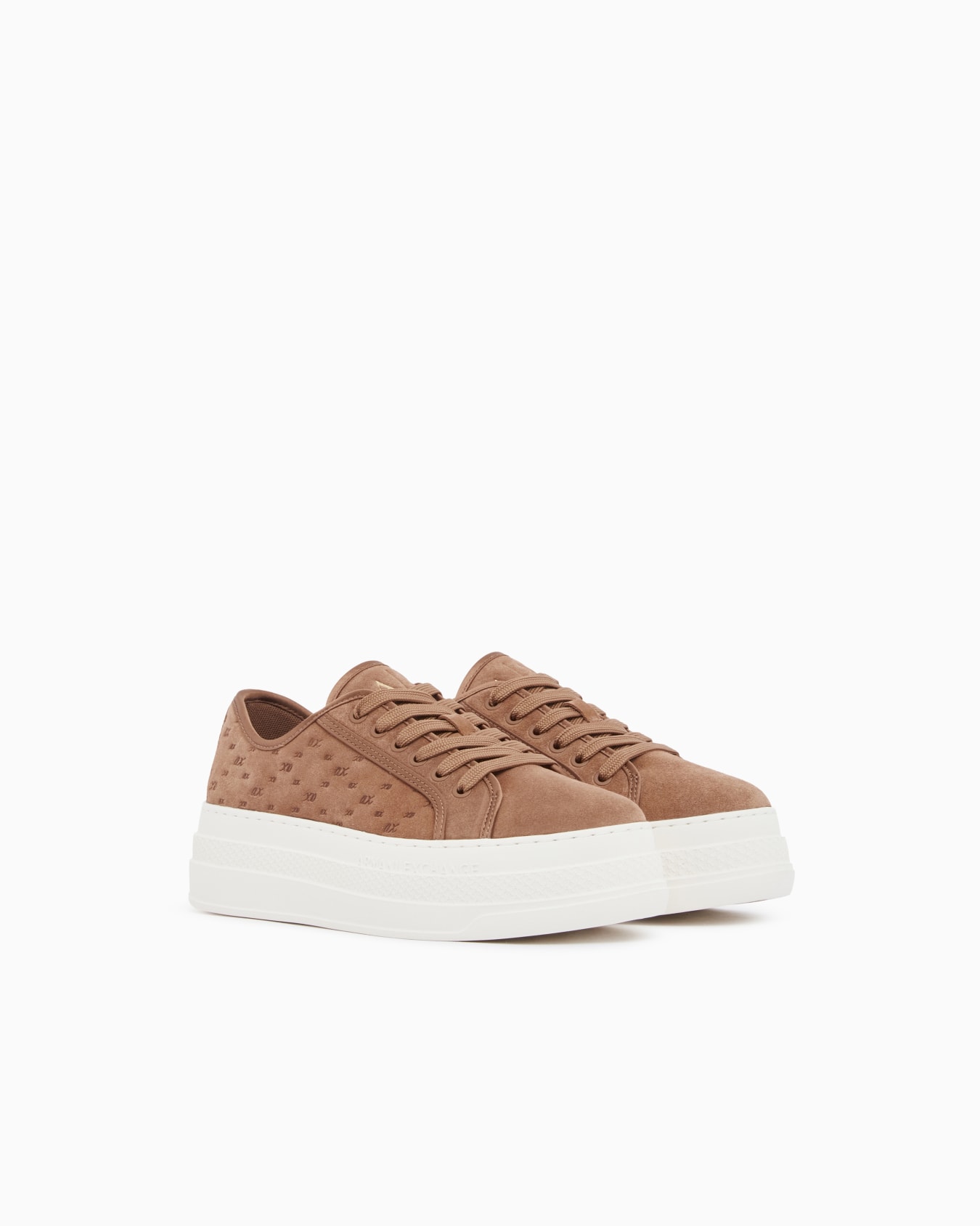 Low cut Sneakers in leather with all-over debossed logo Slide 1