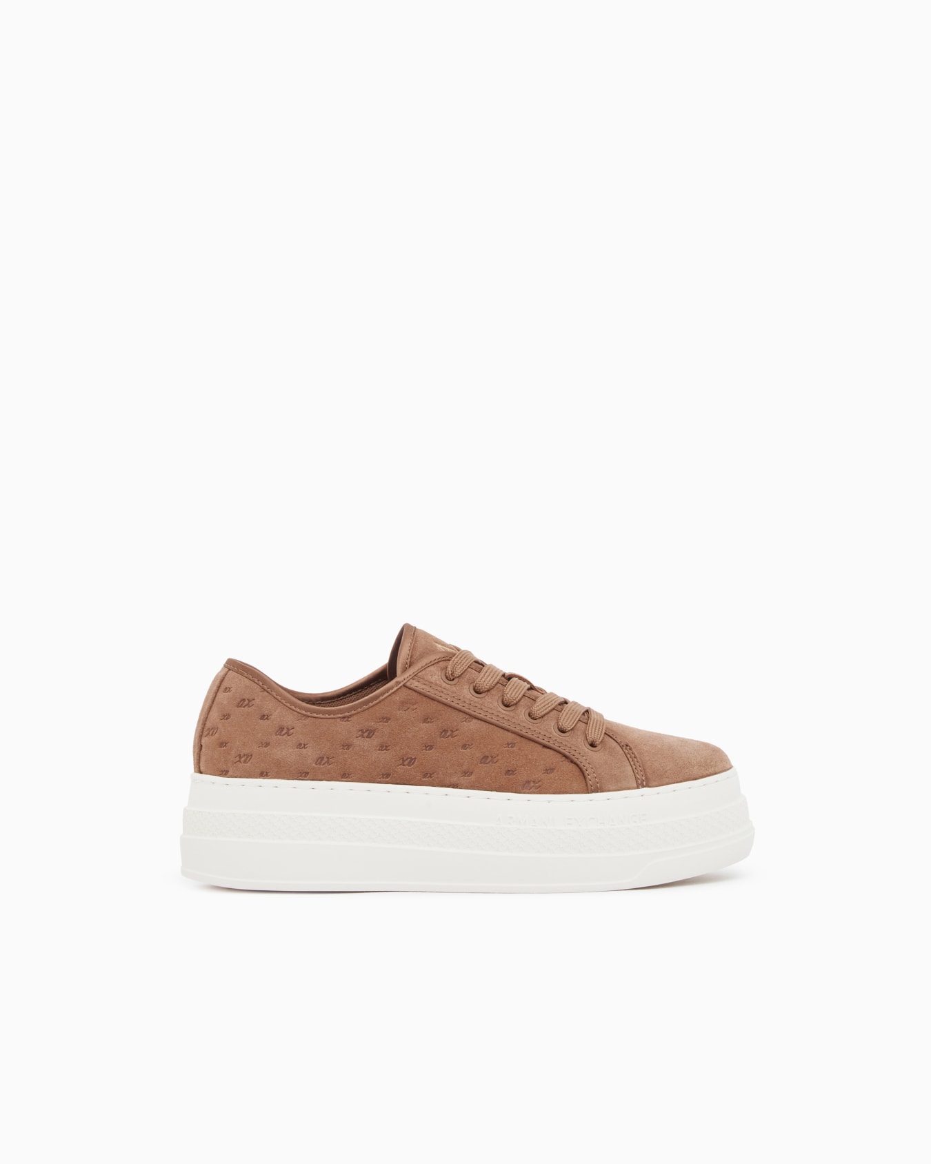 Low cut Sneakers in leather with all-over debossed logo Slide 0