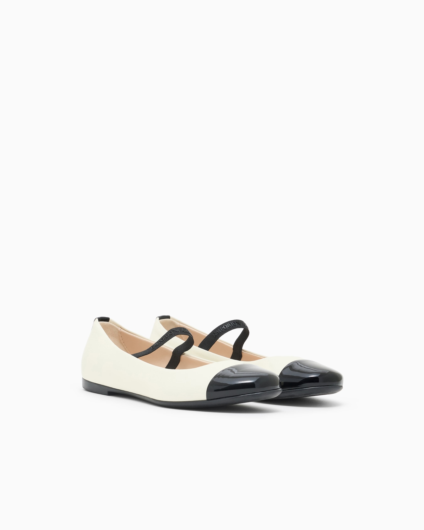 Nappa-leather ballerinas with patent leather toe Slide 1