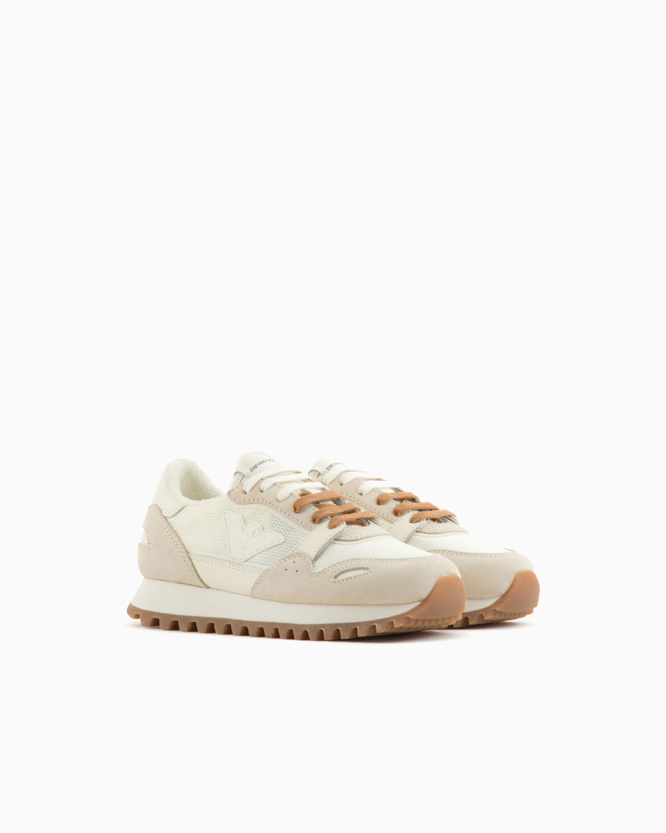 Mesh sneakers with suede details and eagle patch Slide 1