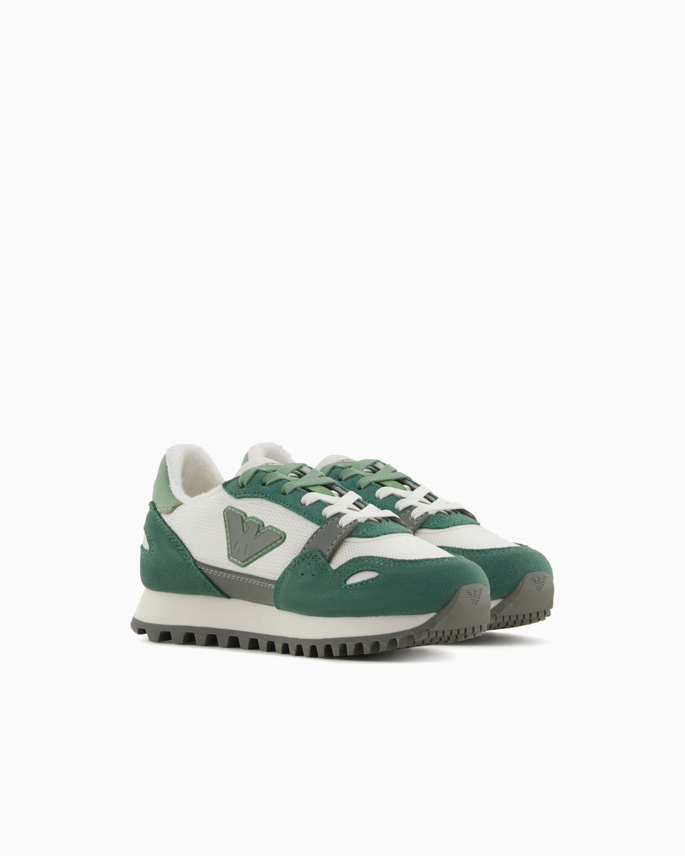 Mesh sneakers with suede details and eagle patch Slide 1