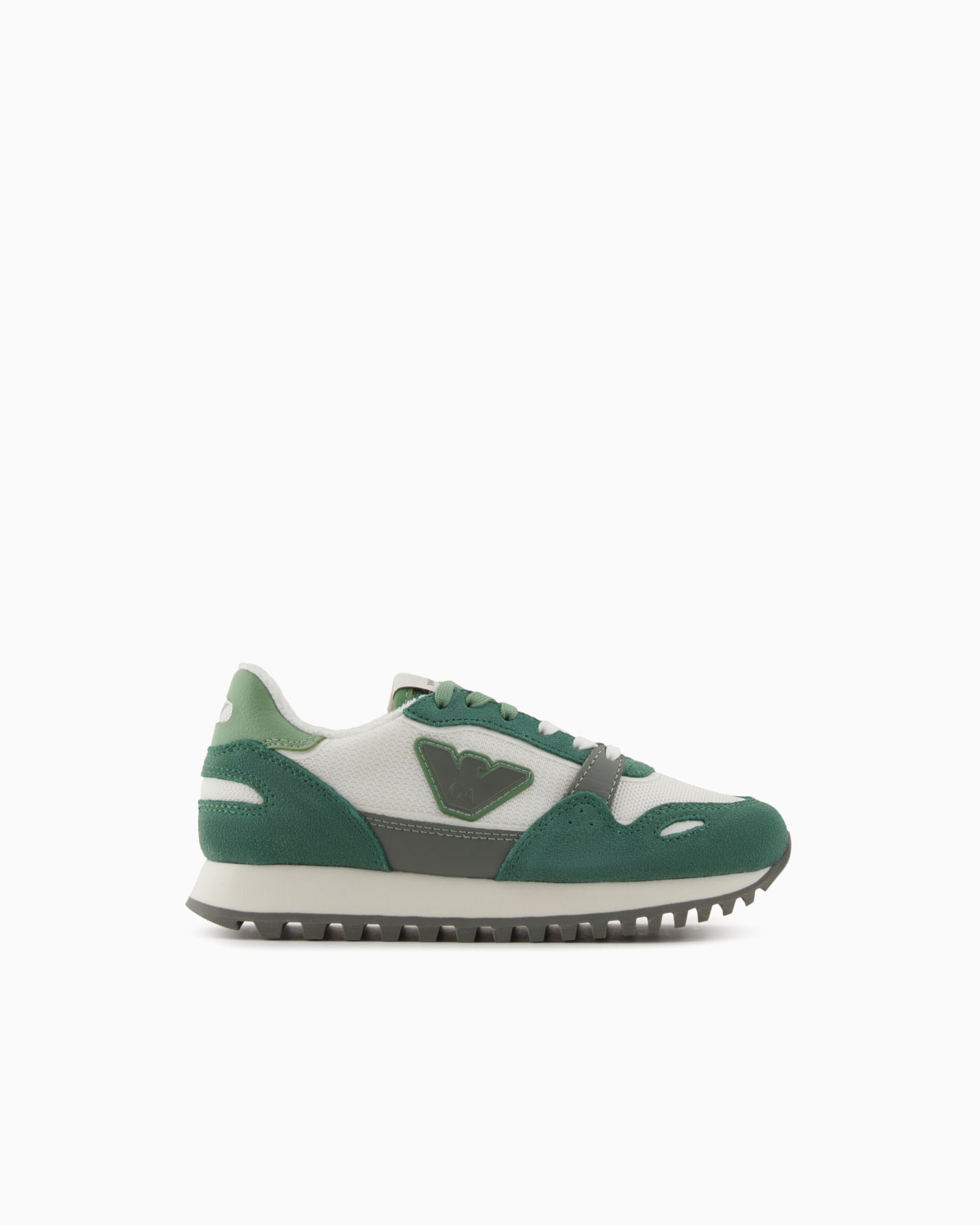 Mesh sneakers with suede details and eagle patch Slide 0