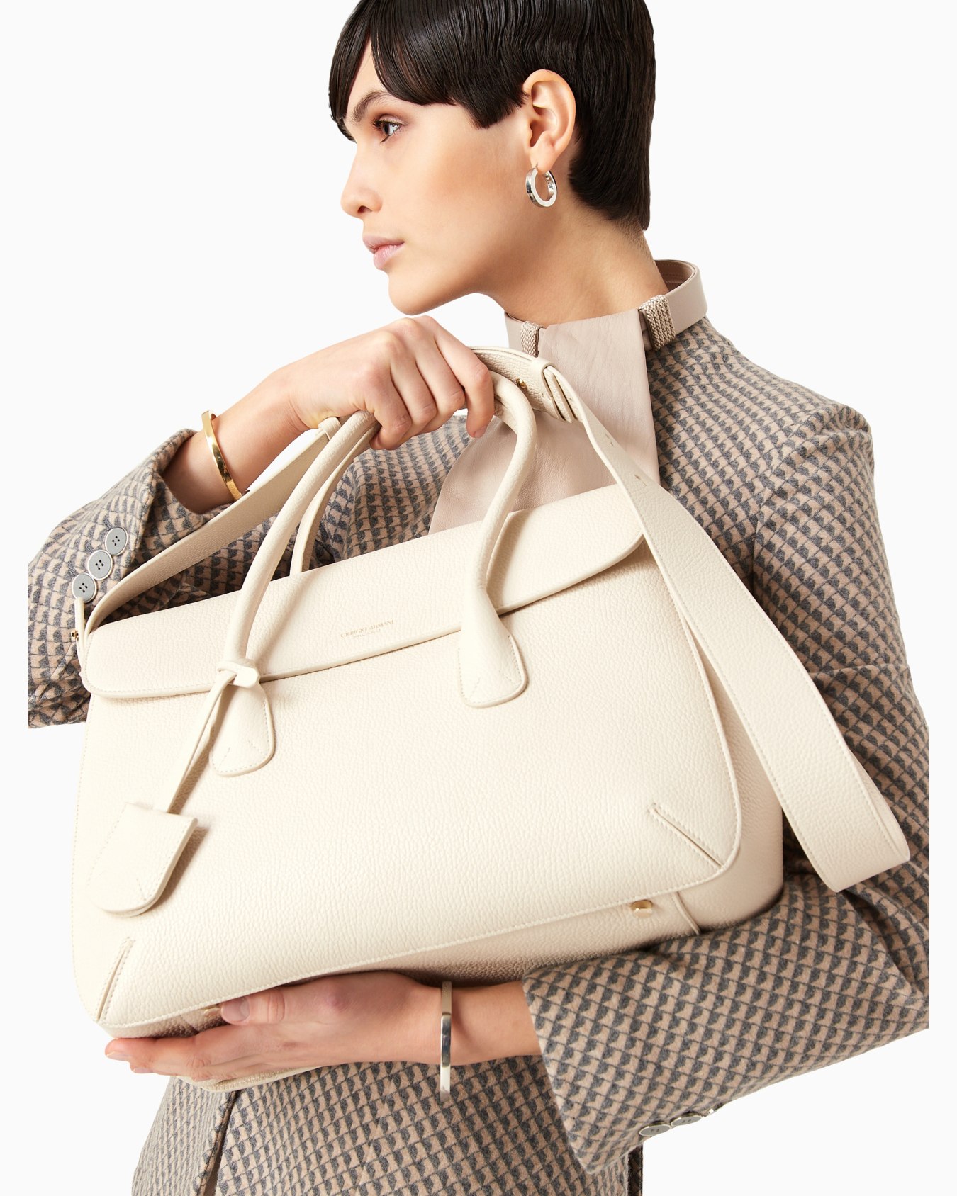 Bauletto orizzontale grande la Prima in pelle granata Slide 6