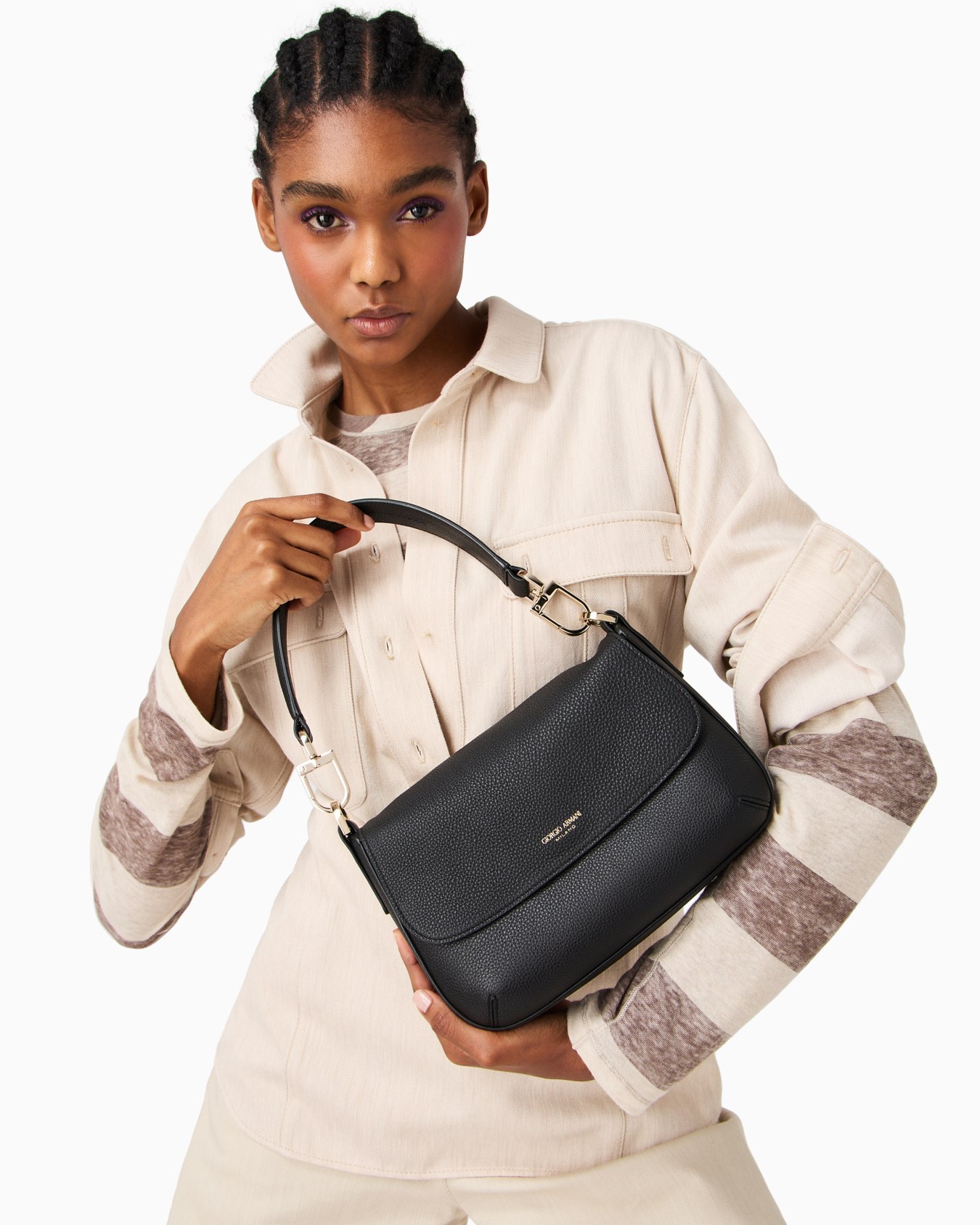 Small la Prima Soft bag in pebbled leather Slide 6